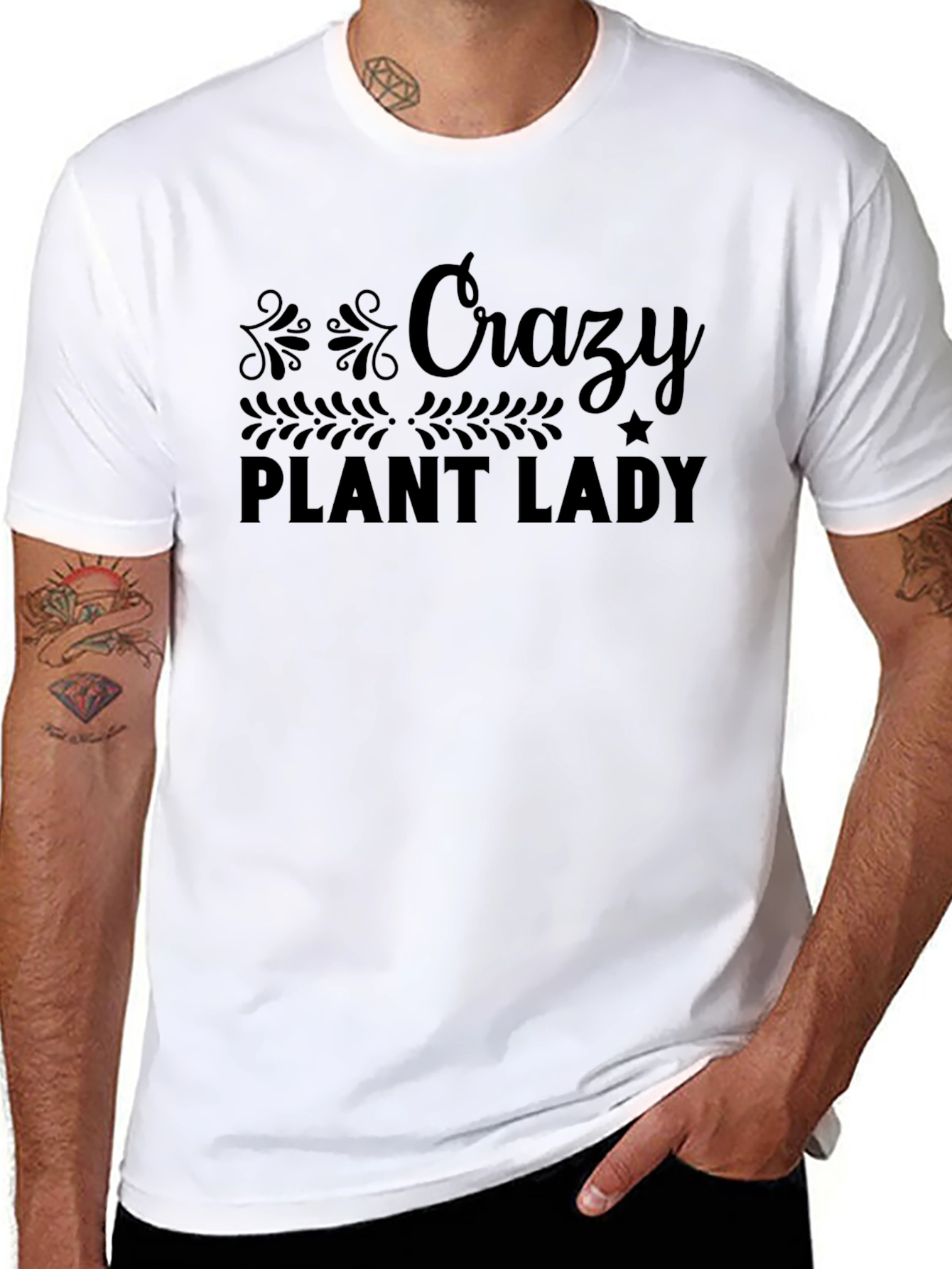 Crazy Plant Lady Graphic T-Shirt - Black