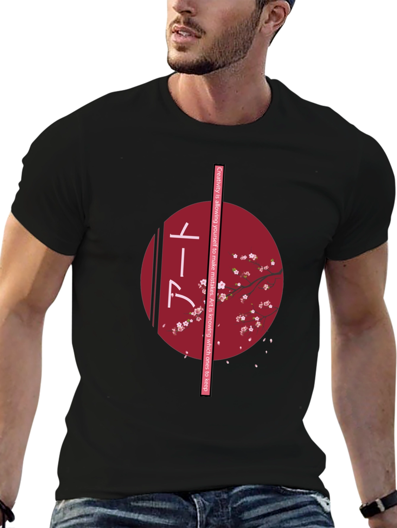 Japanese Art Cherry Blossom Graphic Tee