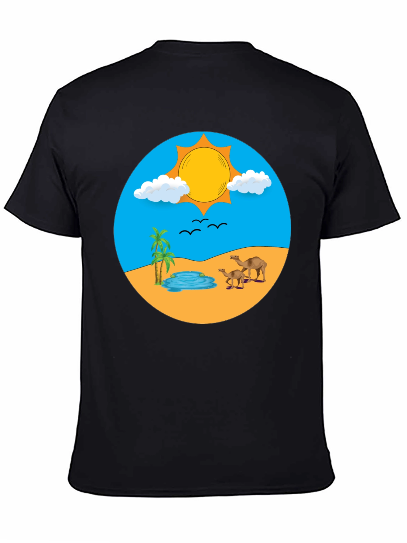 Desert Oasis Graphic T-Shirt - Black