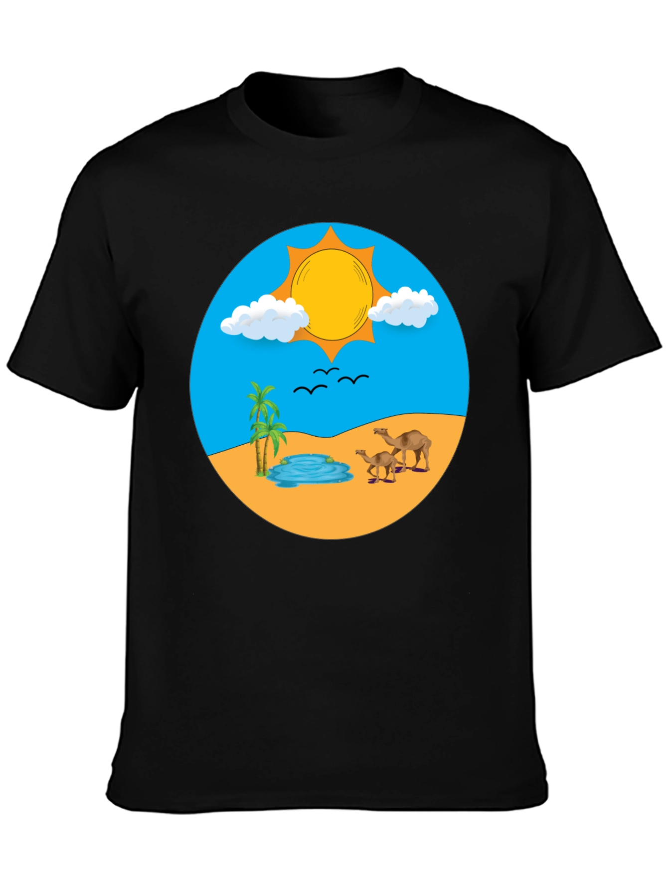 Desert Oasis Graphic T-Shirt - Black