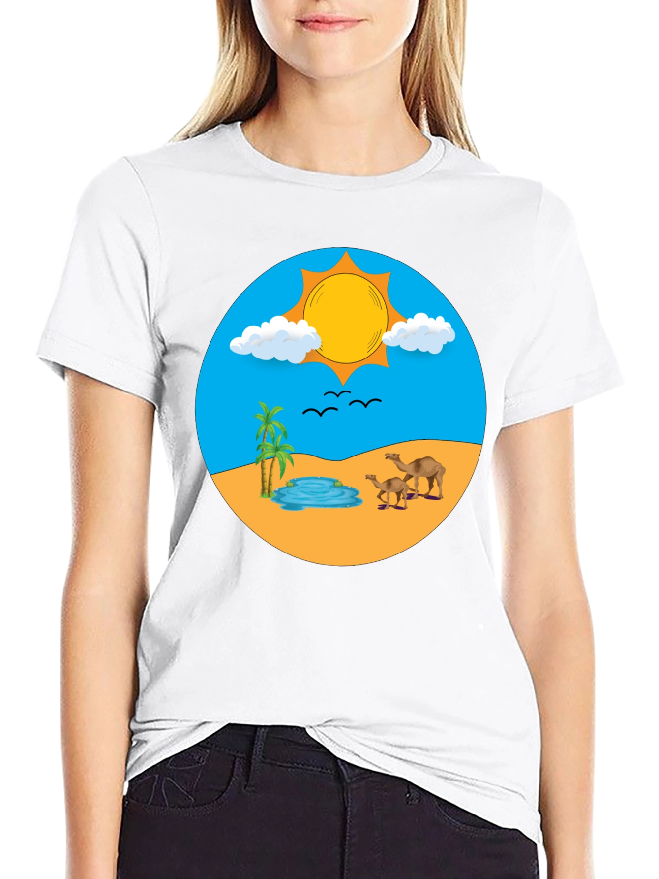 Desert Oasis Graphic T-Shirt - Black