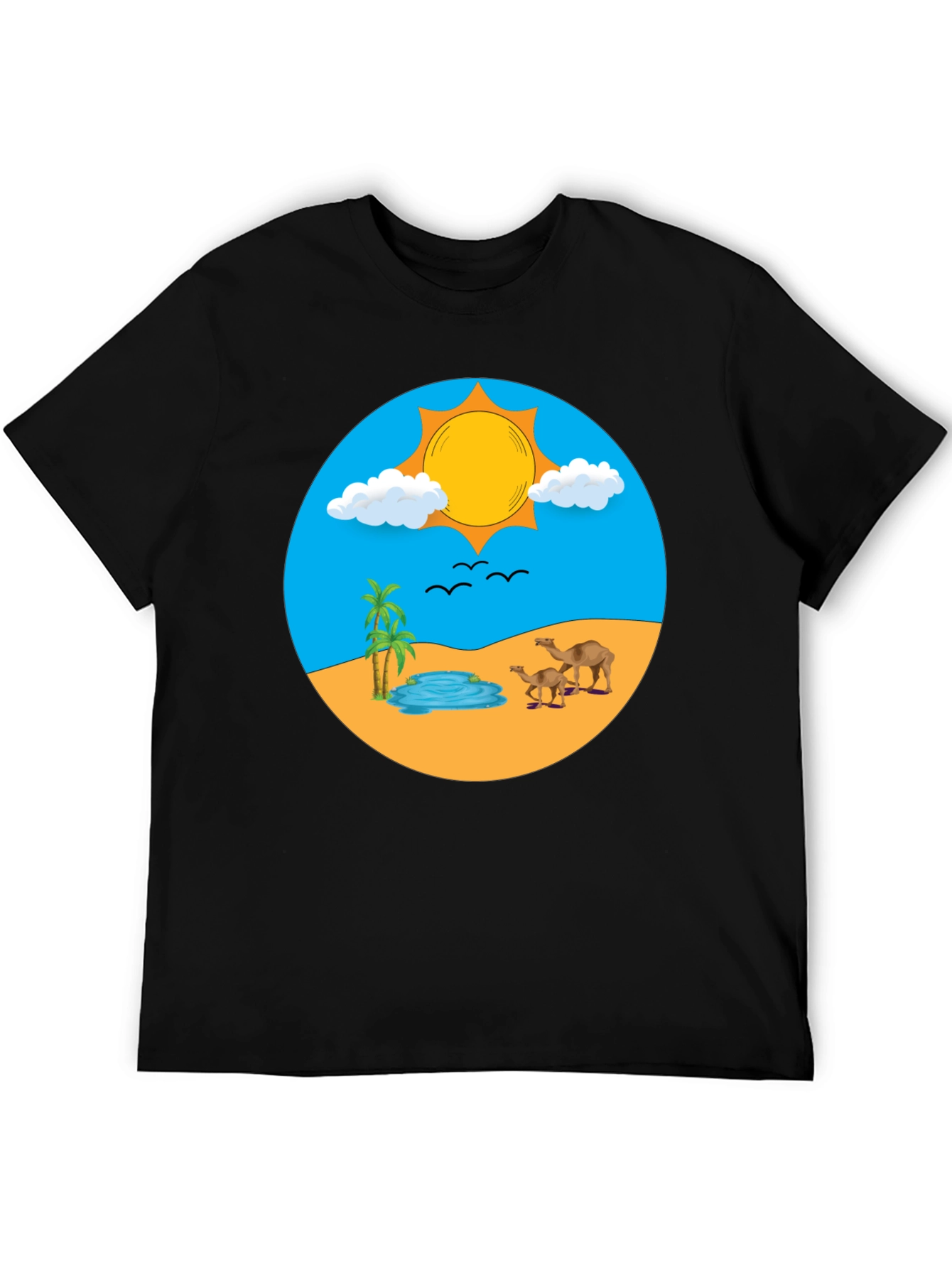 Desert Oasis Graphic T-Shirt - Black