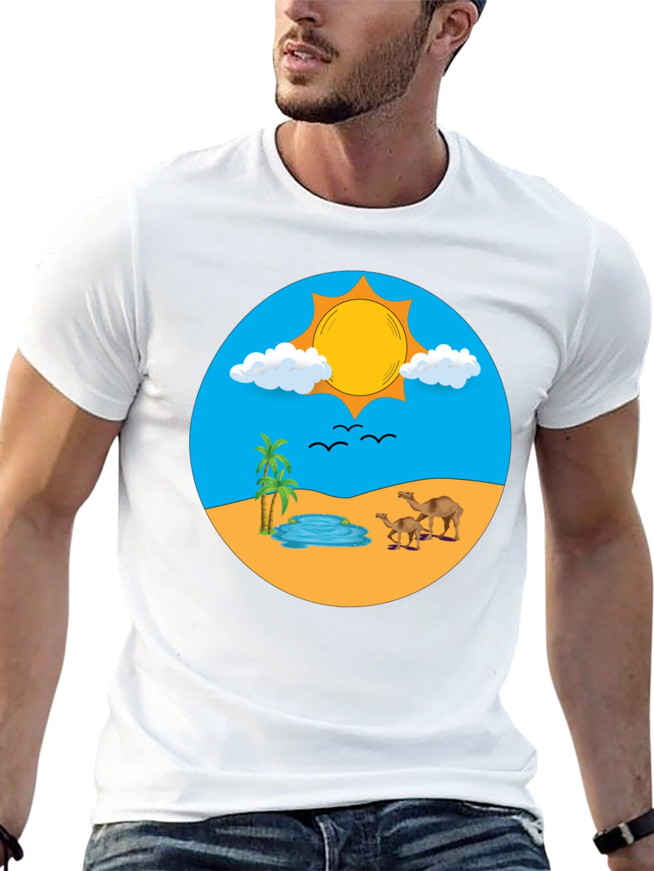 Desert Oasis Graphic T-Shirt - Black