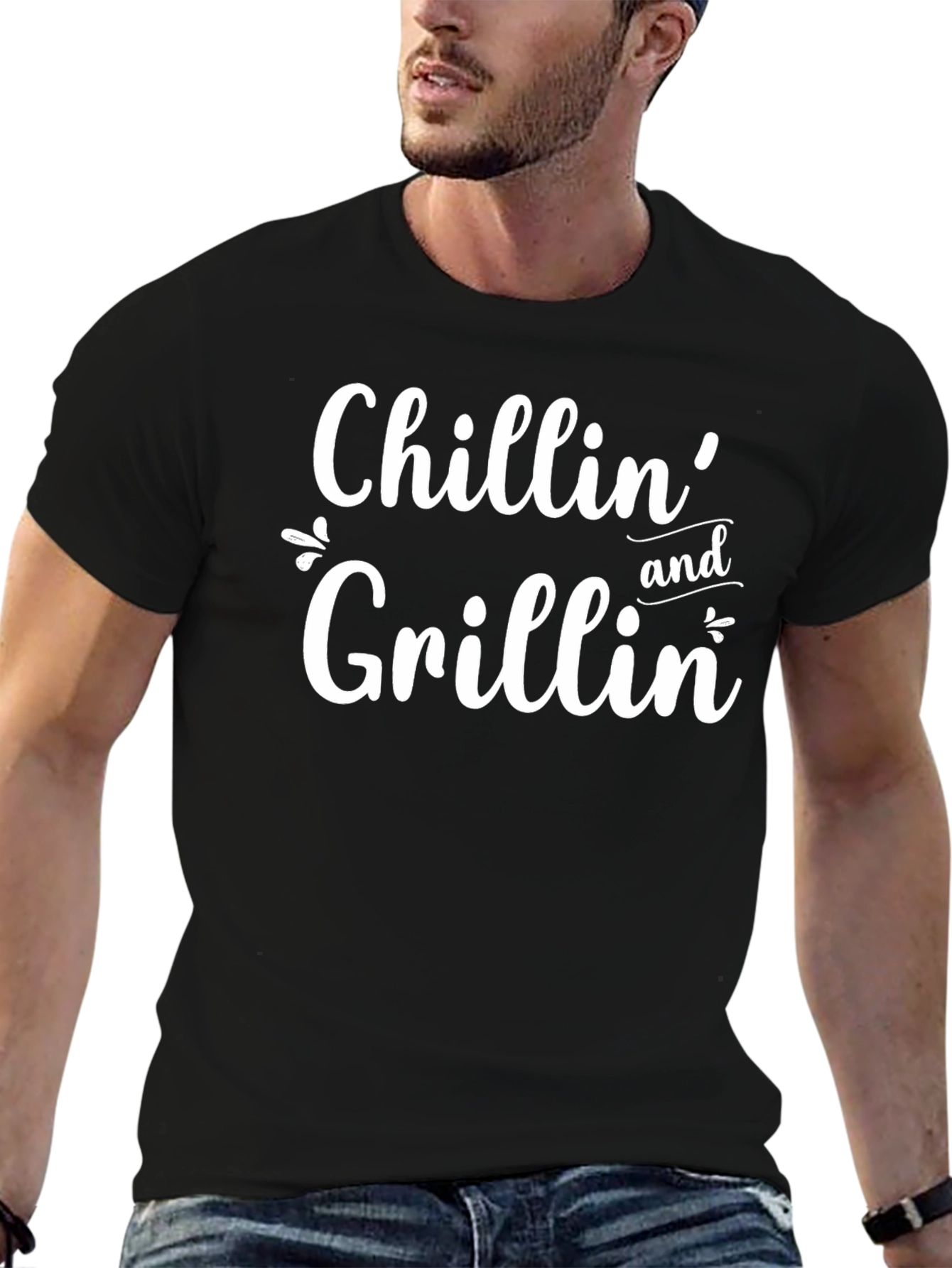 Chillin and Grillin Graphic Tee - Black