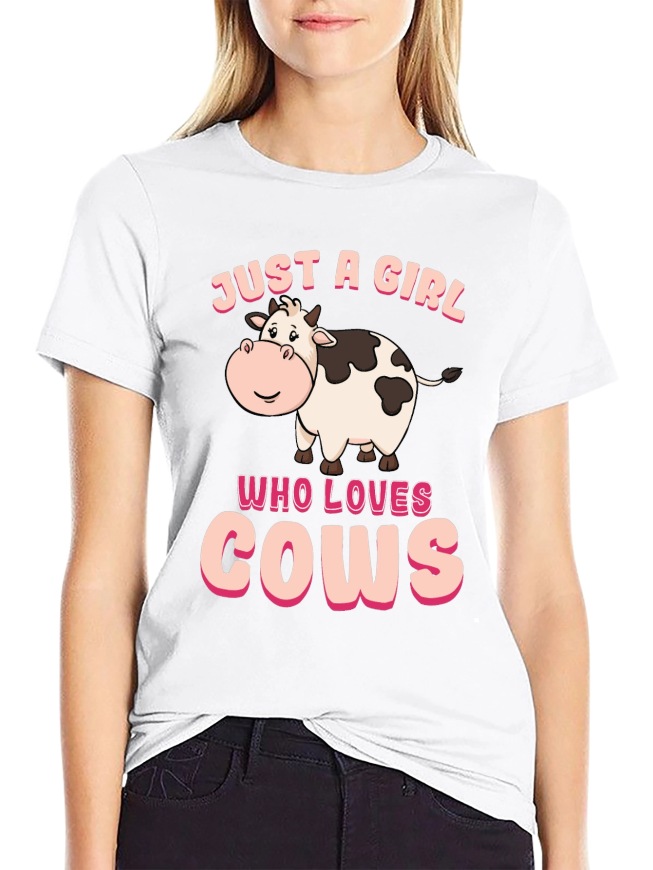 Just A Girl Who Loves Cows Graphic T-Shirt