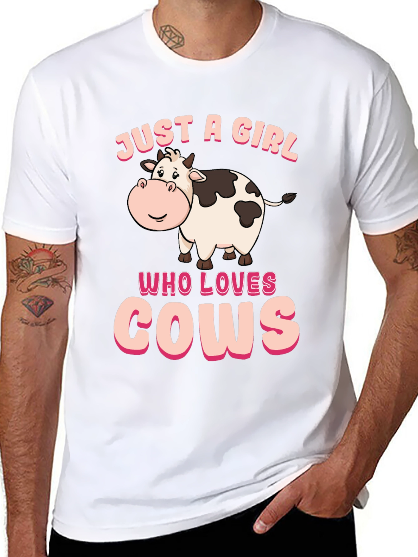Just A Girl Who Loves Cows Graphic T-Shirt