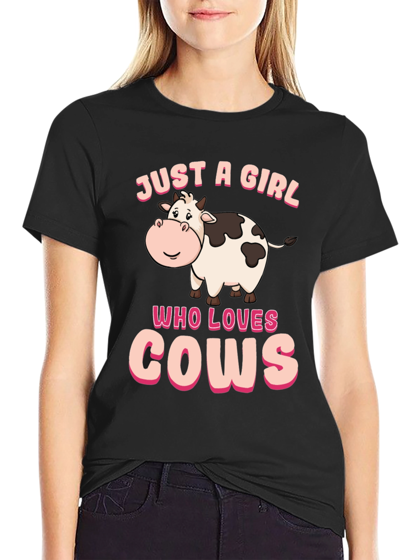 Just A Girl Who Loves Cows Graphic T-Shirt