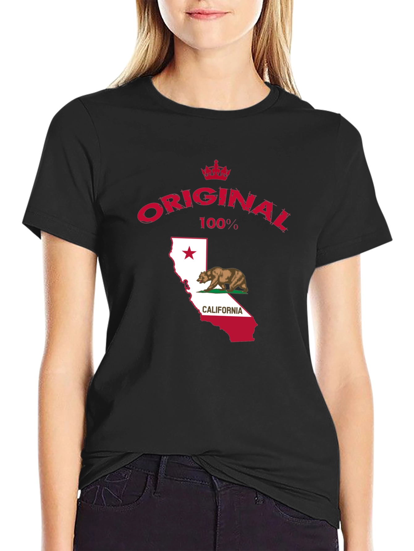Original California Bear Flag Black T-Shirt