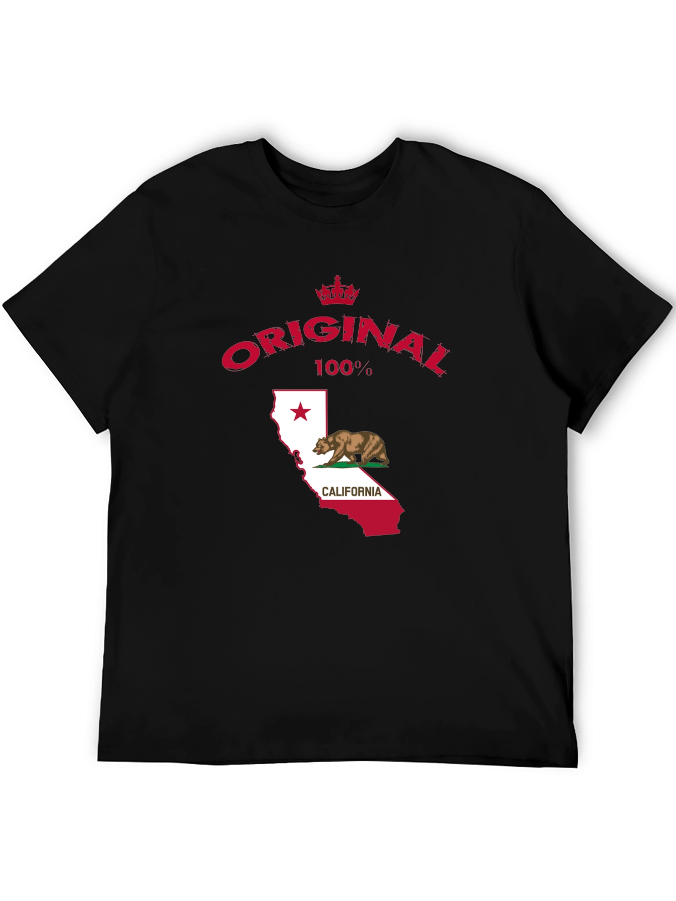 Original California Bear Flag Black T-Shirt