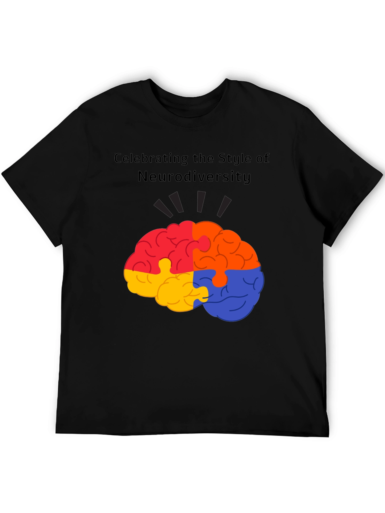 Neurodiversity Style T-Shirt - Brain Puzzle Design