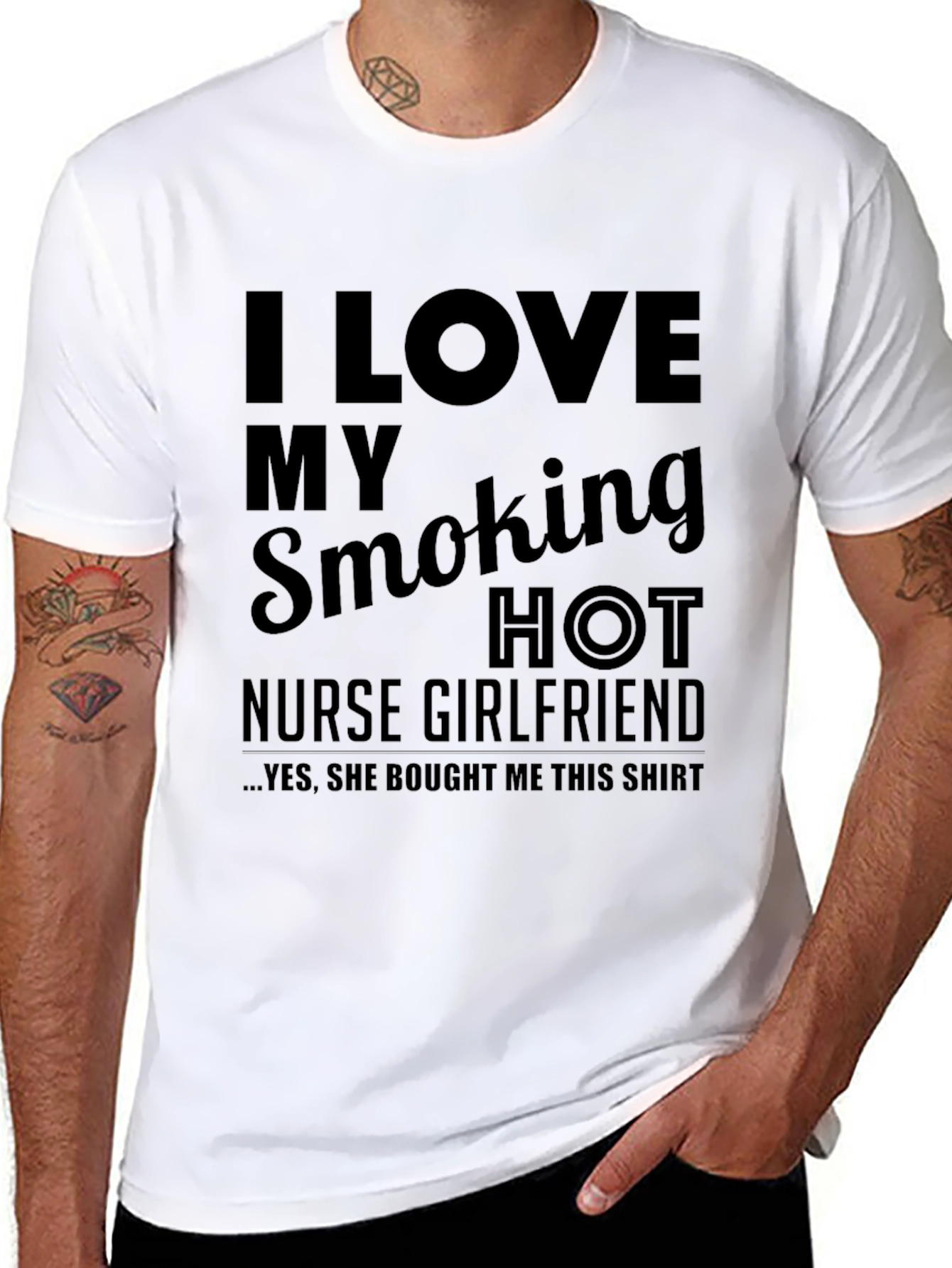 I Love My Smoking Hot Nurse Girlfriend T-Shirt