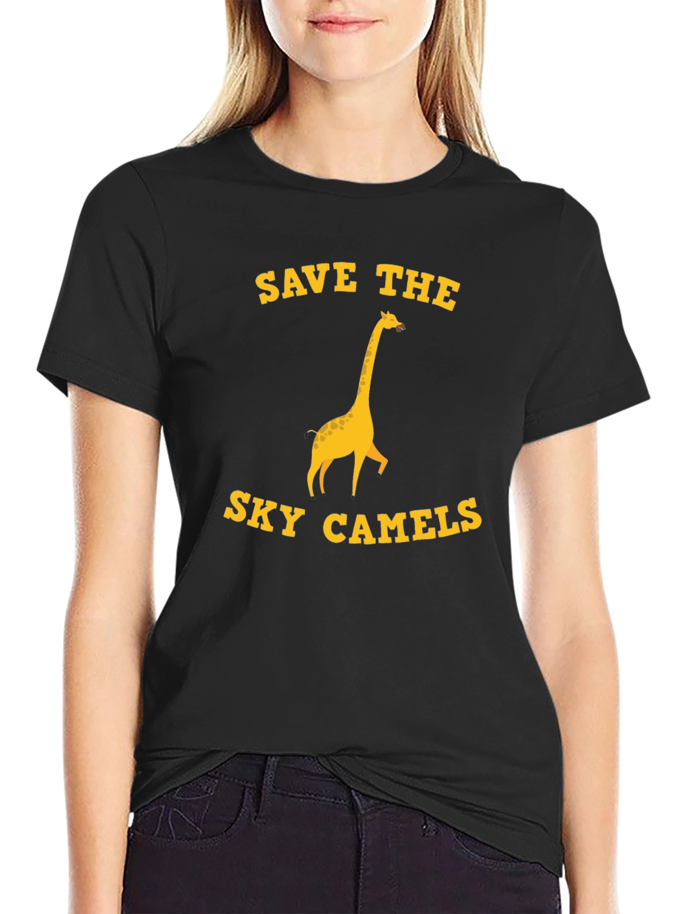 Save the Sky Camels Graphic Tee - Giraffe T-Shirt