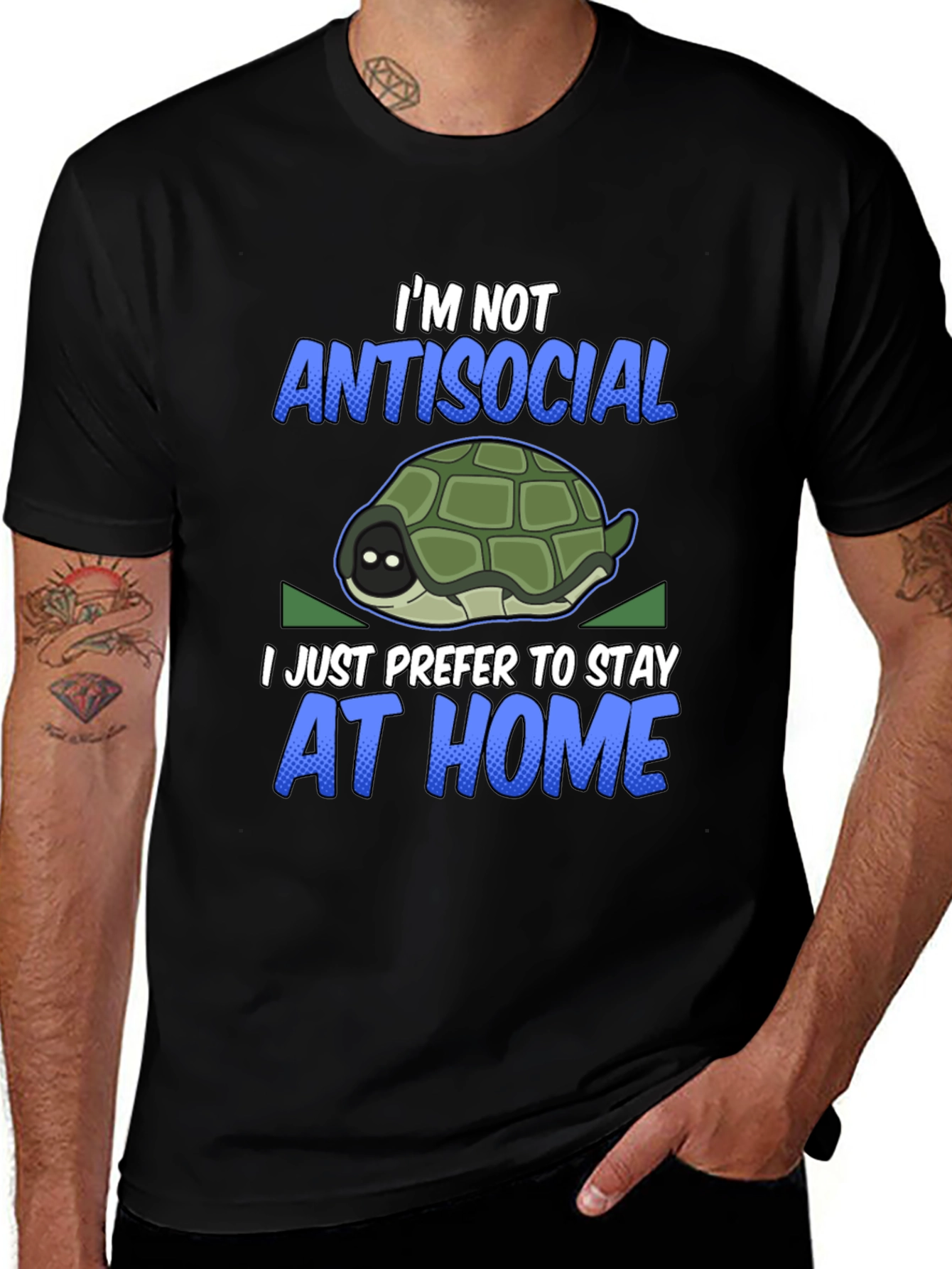 Introvert Turtle Graphic T-Shirt