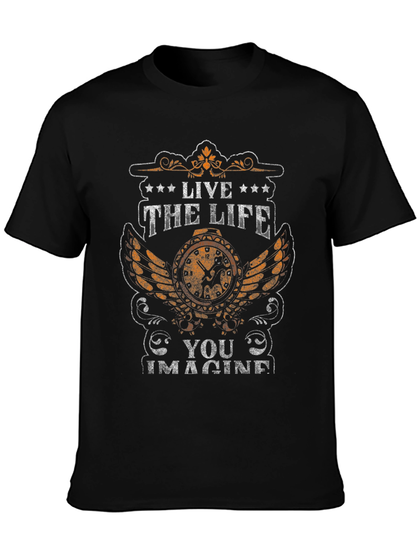 Live the Life T-Shirt - Clock & Wings Design