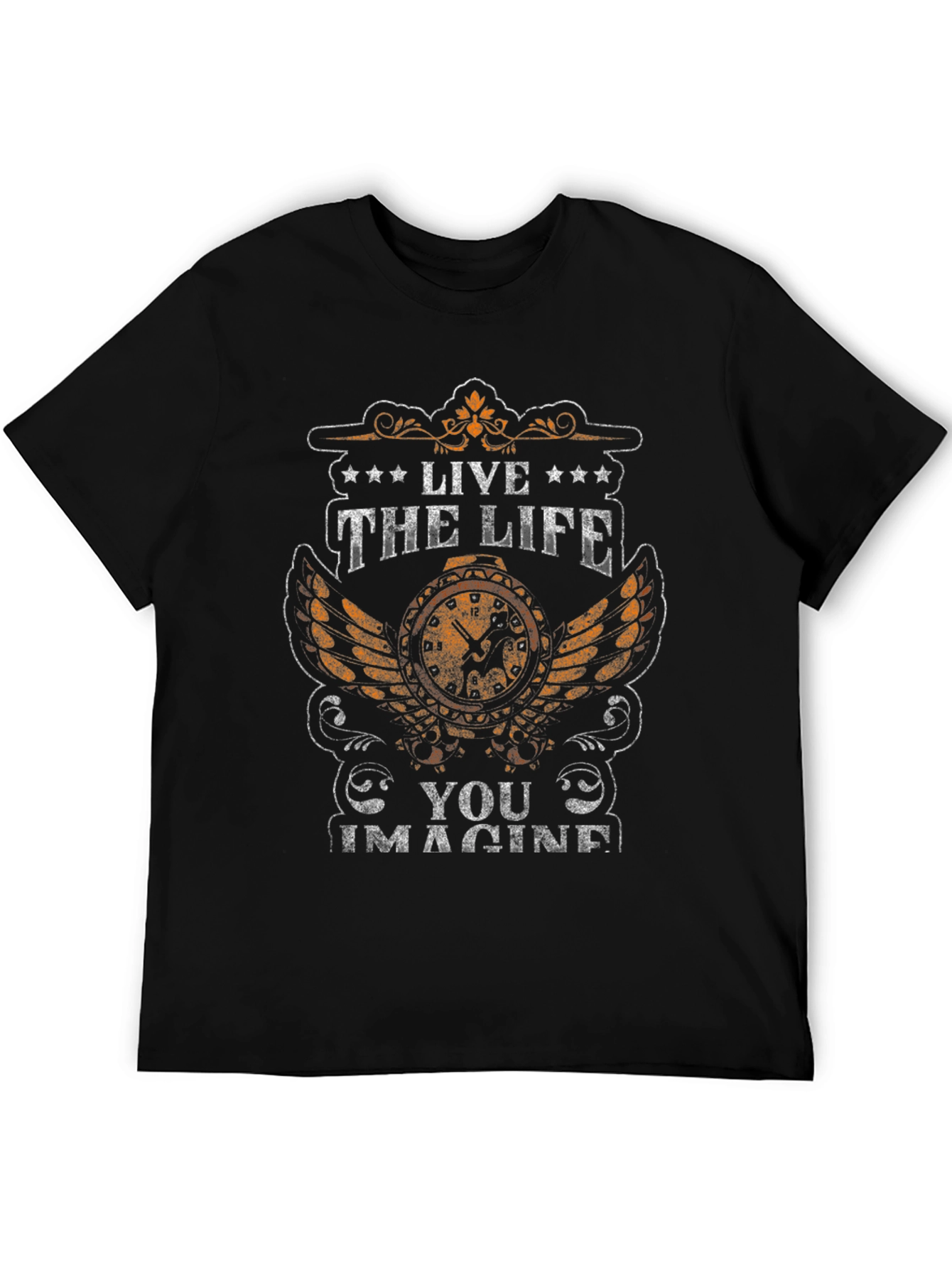 Live the Life T-Shirt - Clock & Wings Design