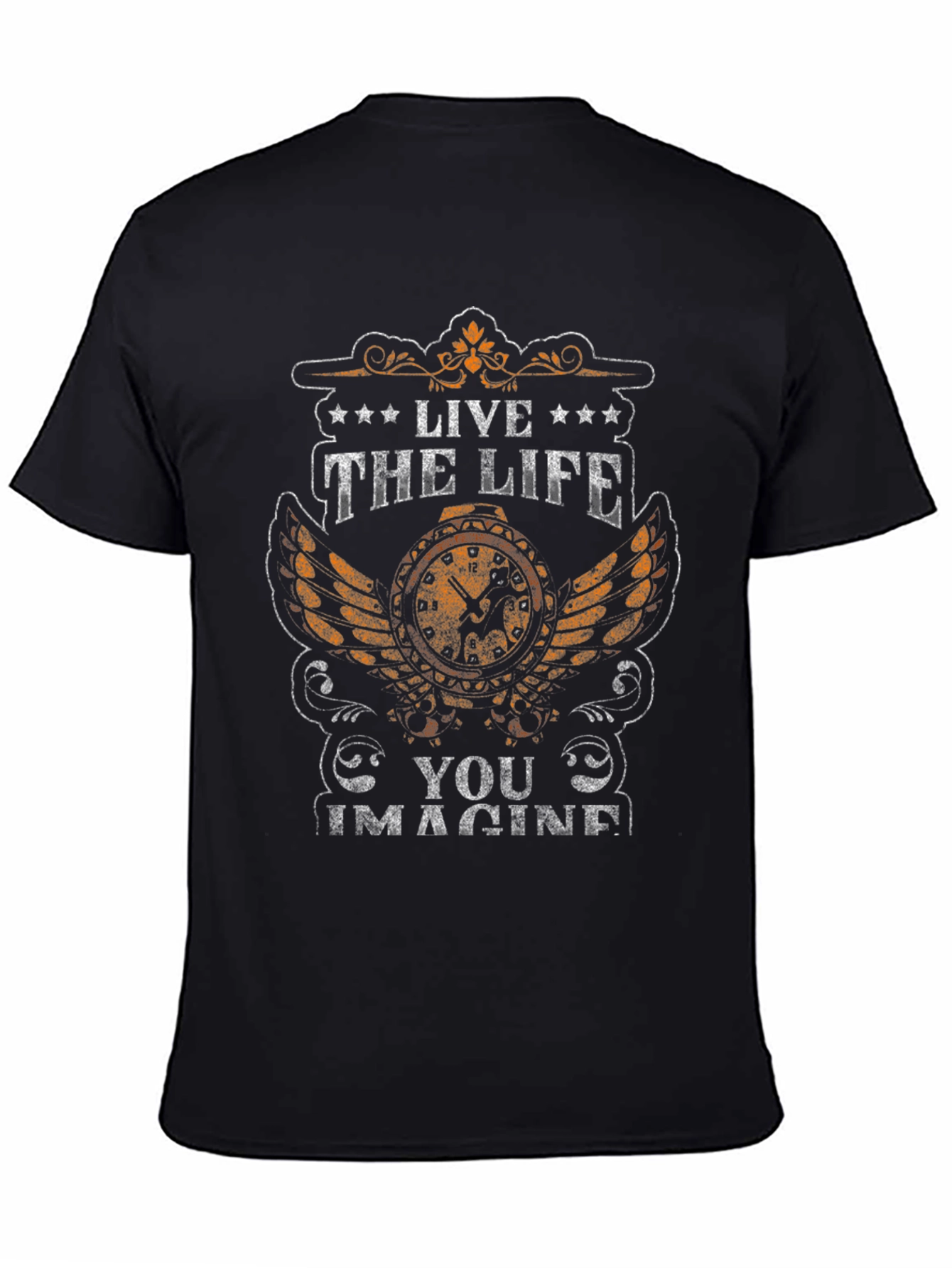Live the Life T-Shirt - Clock & Wings Design
