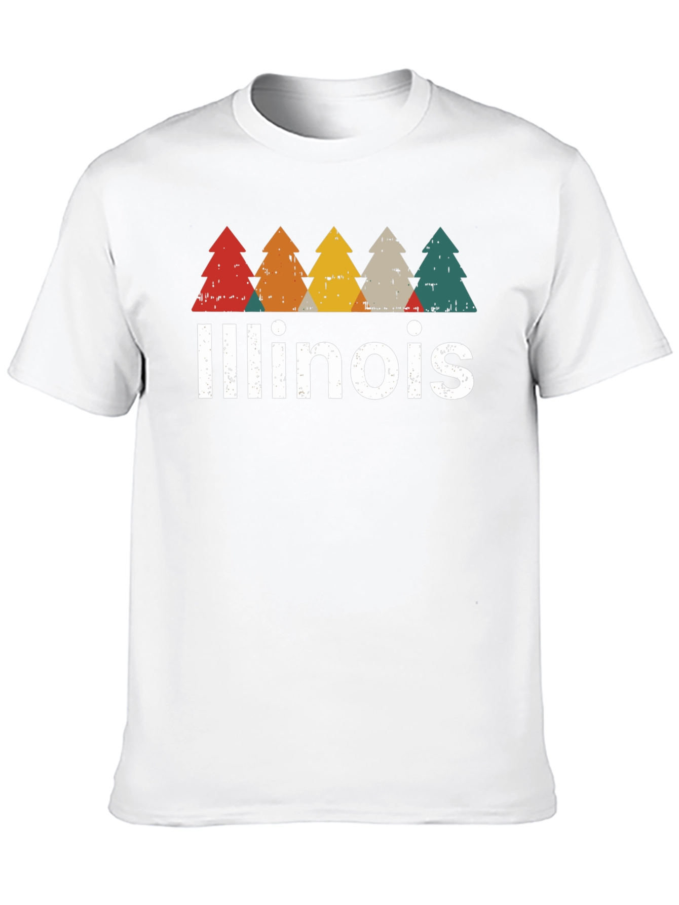 Illinois Retro Tree Graphic T-Shirt