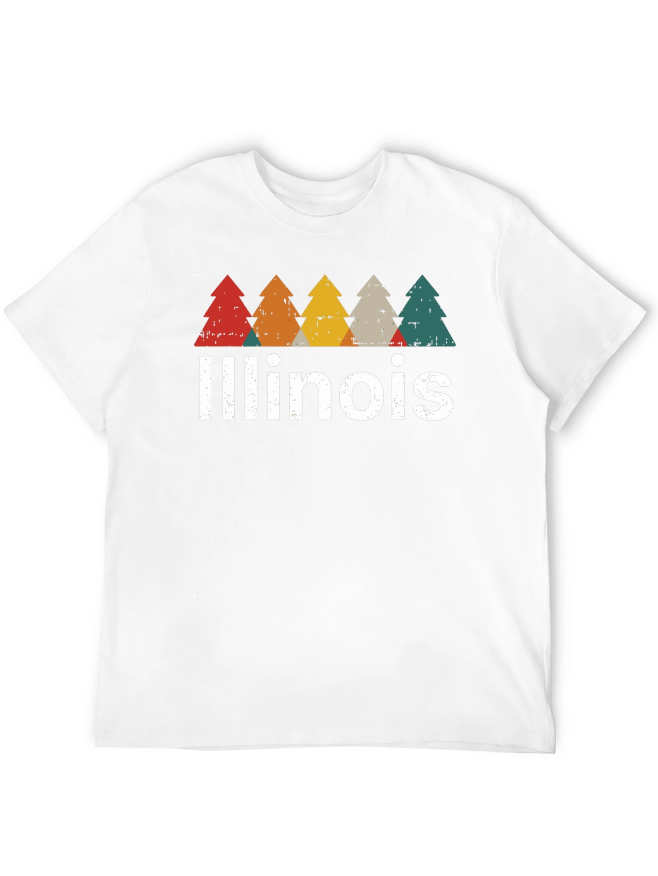 Illinois Retro Tree Graphic T-Shirt