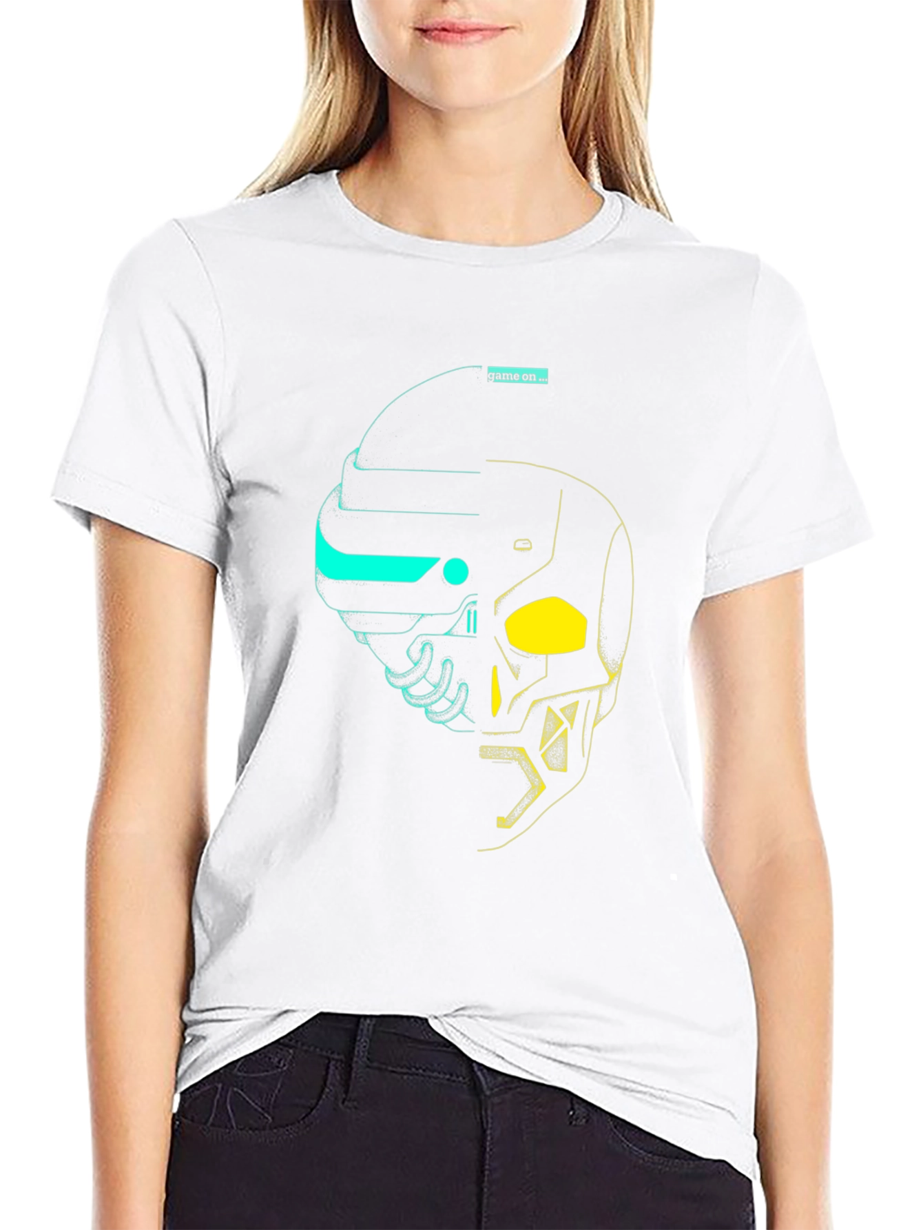 Game On Tee: Cyberpunk Skull Graphic T-Shirt