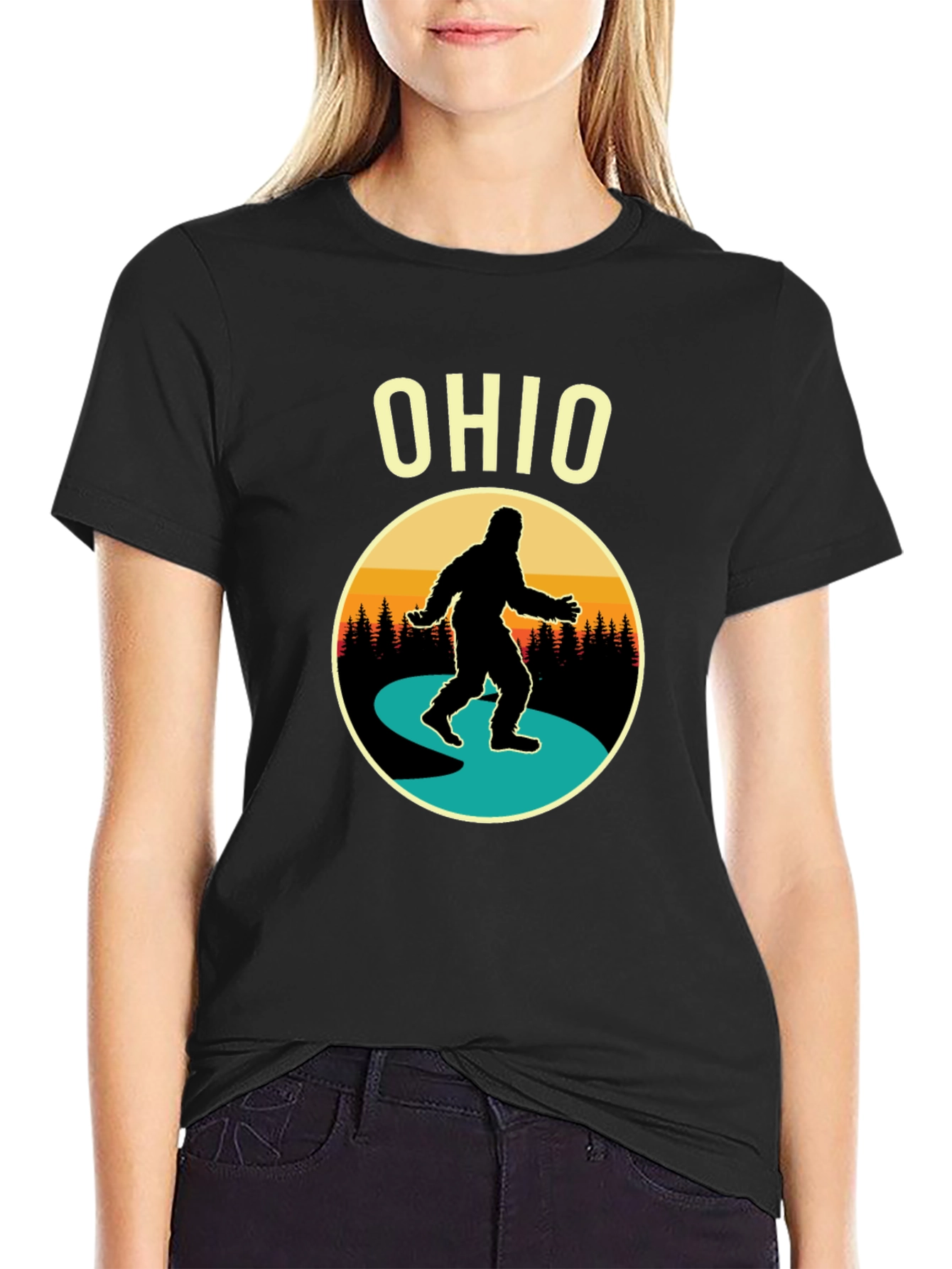 Ohio Bigfoot Sunset Graphic Tee