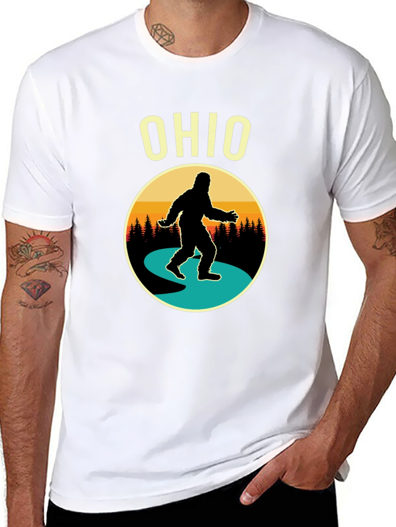 Ohio Bigfoot Sunset Graphic Tee