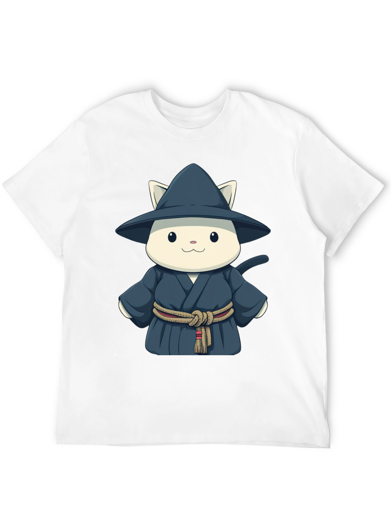 Cartoon Cat Wizard T-Shirt - Unisex Black Tee