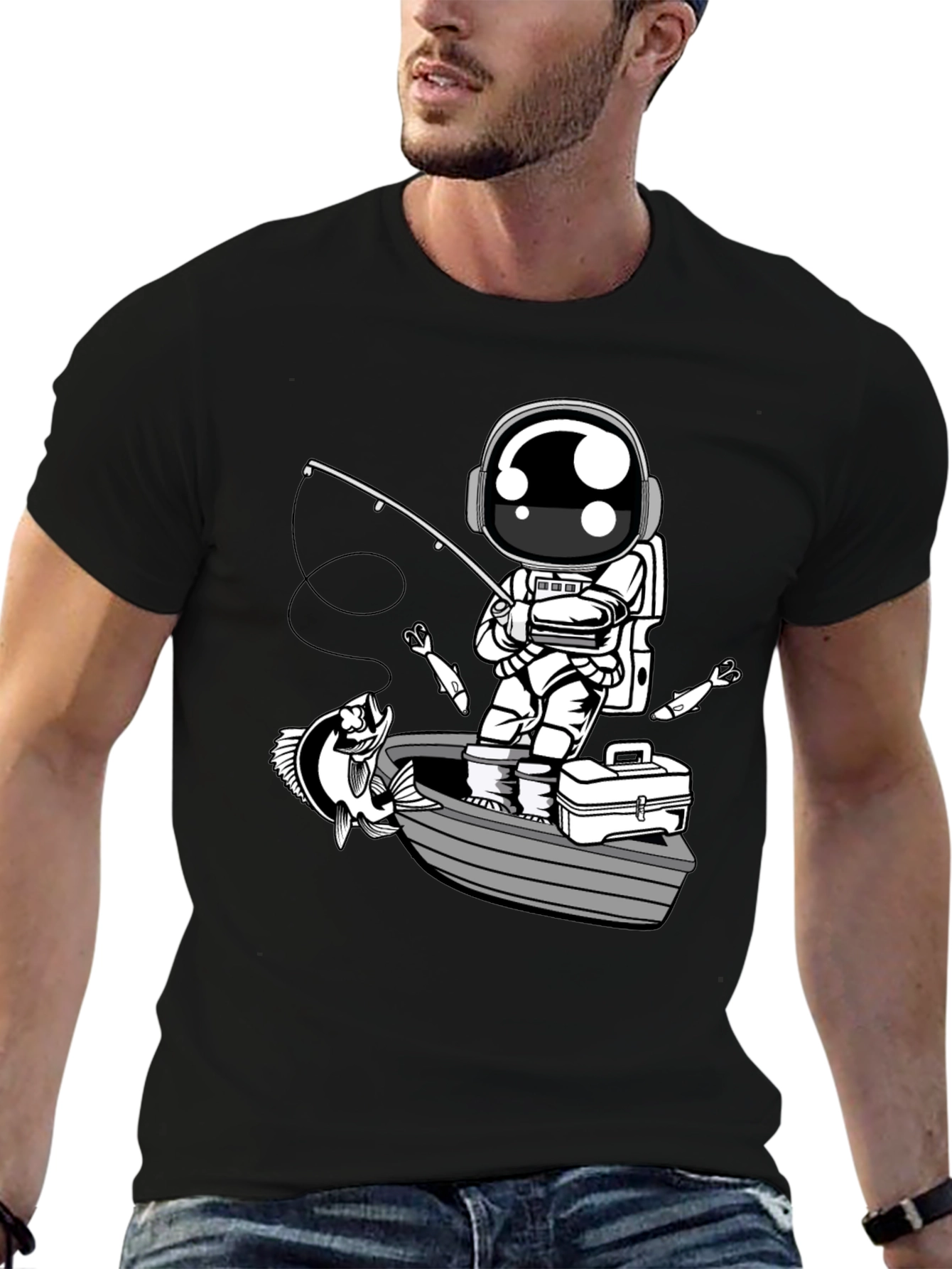 Astronaut Fishing T-Shirt - Space Angler Tee