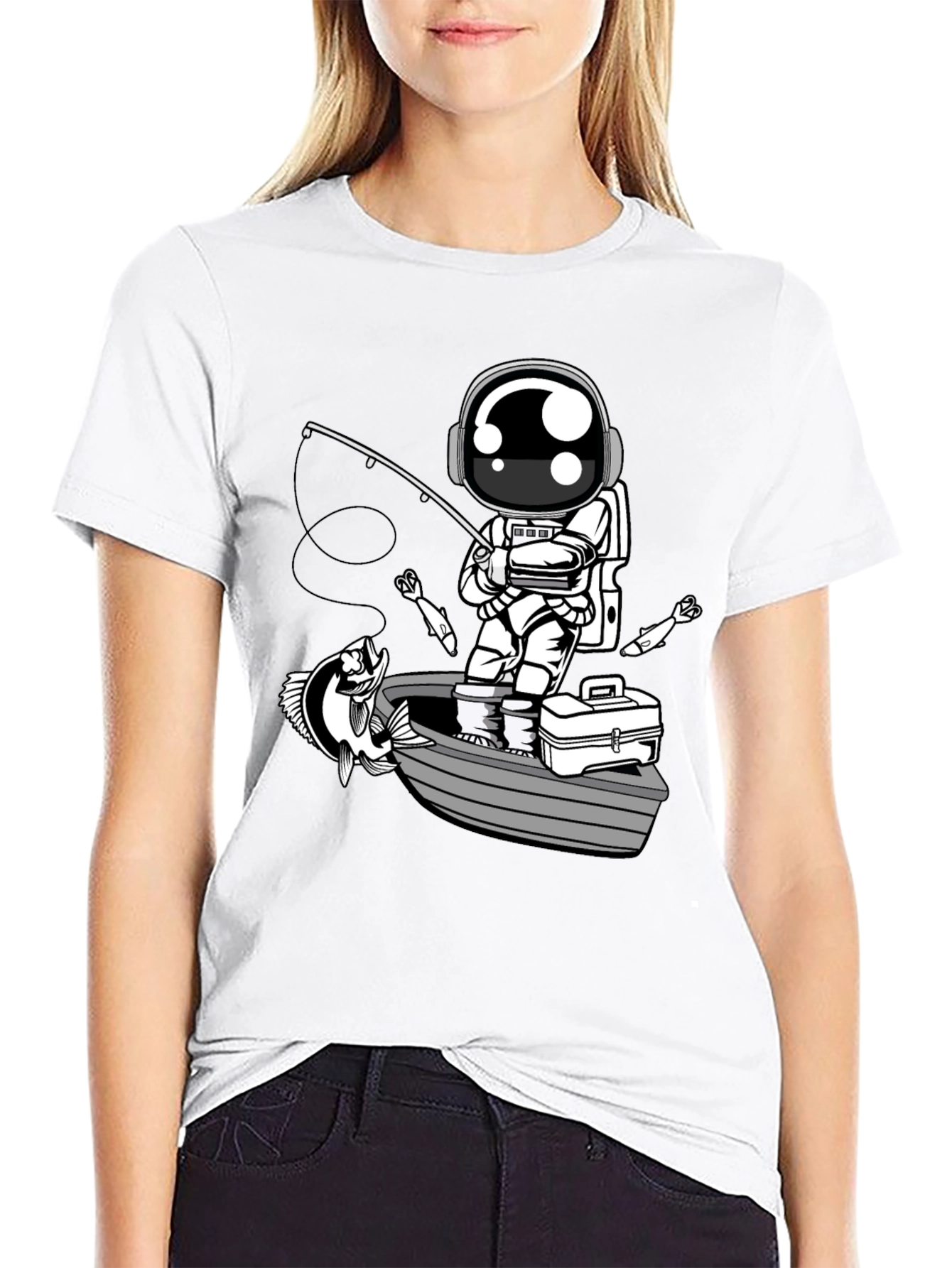 Astronaut Fishing T-Shirt - Space Angler Tee