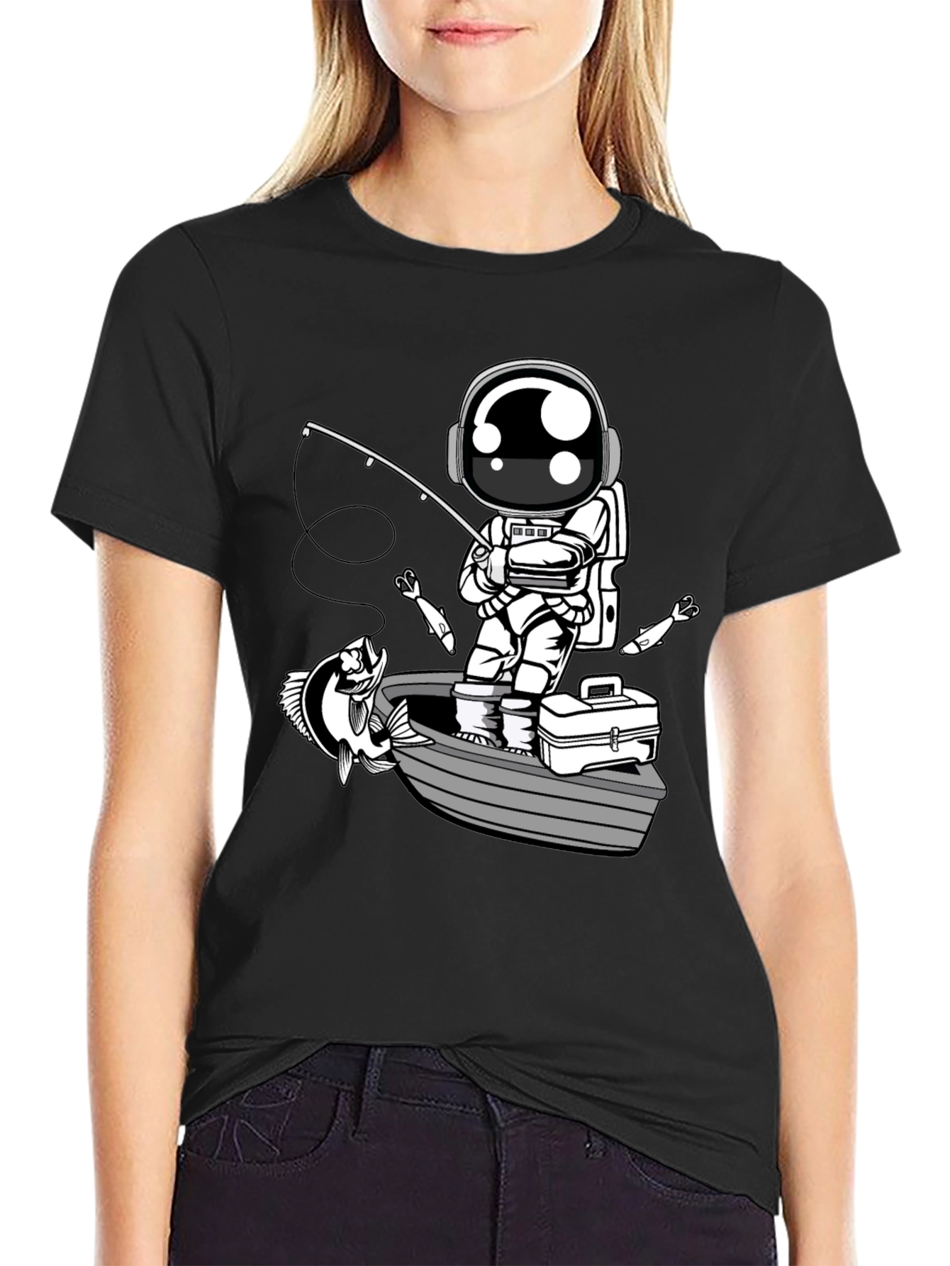 Astronaut Fishing T-Shirt - Space Angler Tee