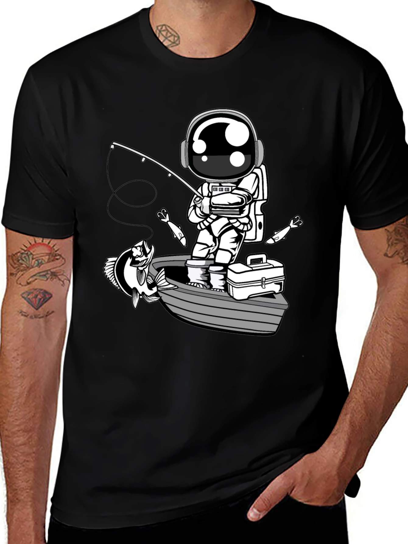 Astronaut Fishing T-Shirt - Space Angler Tee