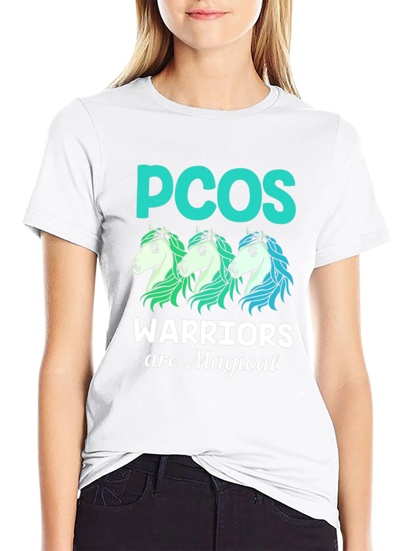 PCOS Warrior Magical Horses Graphic Tee