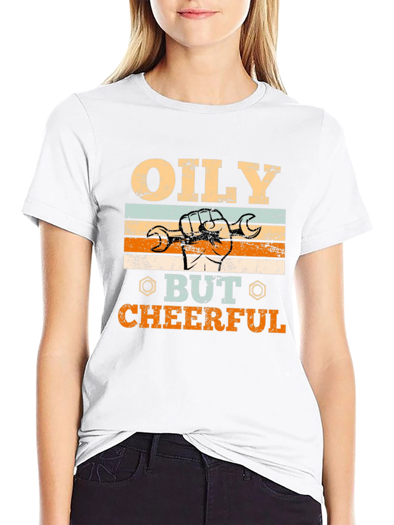 Oily But Cheerful Graphic Tee - Mechanic T-Shirt