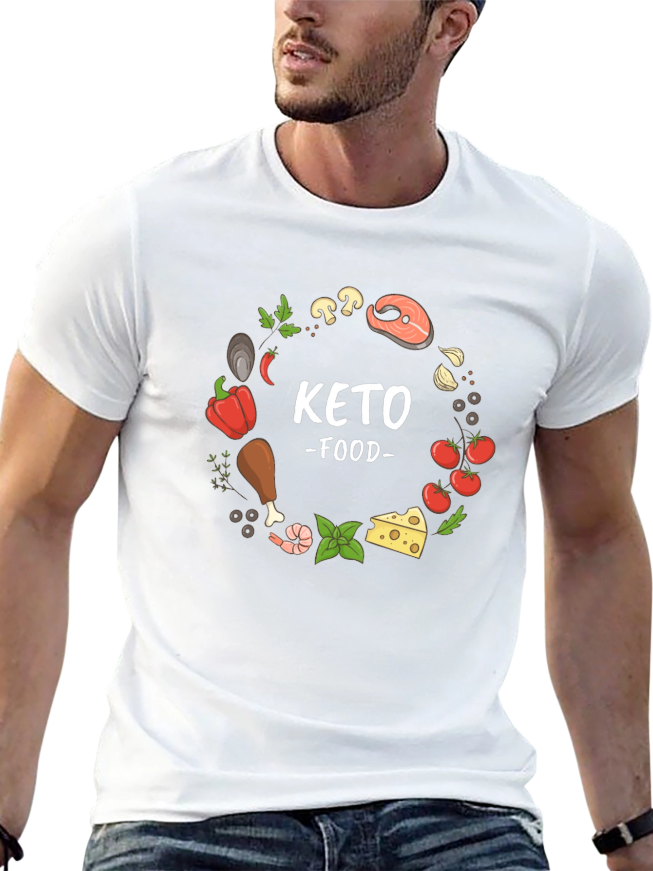 Keto Food T-Shirt - Black Casual Tee