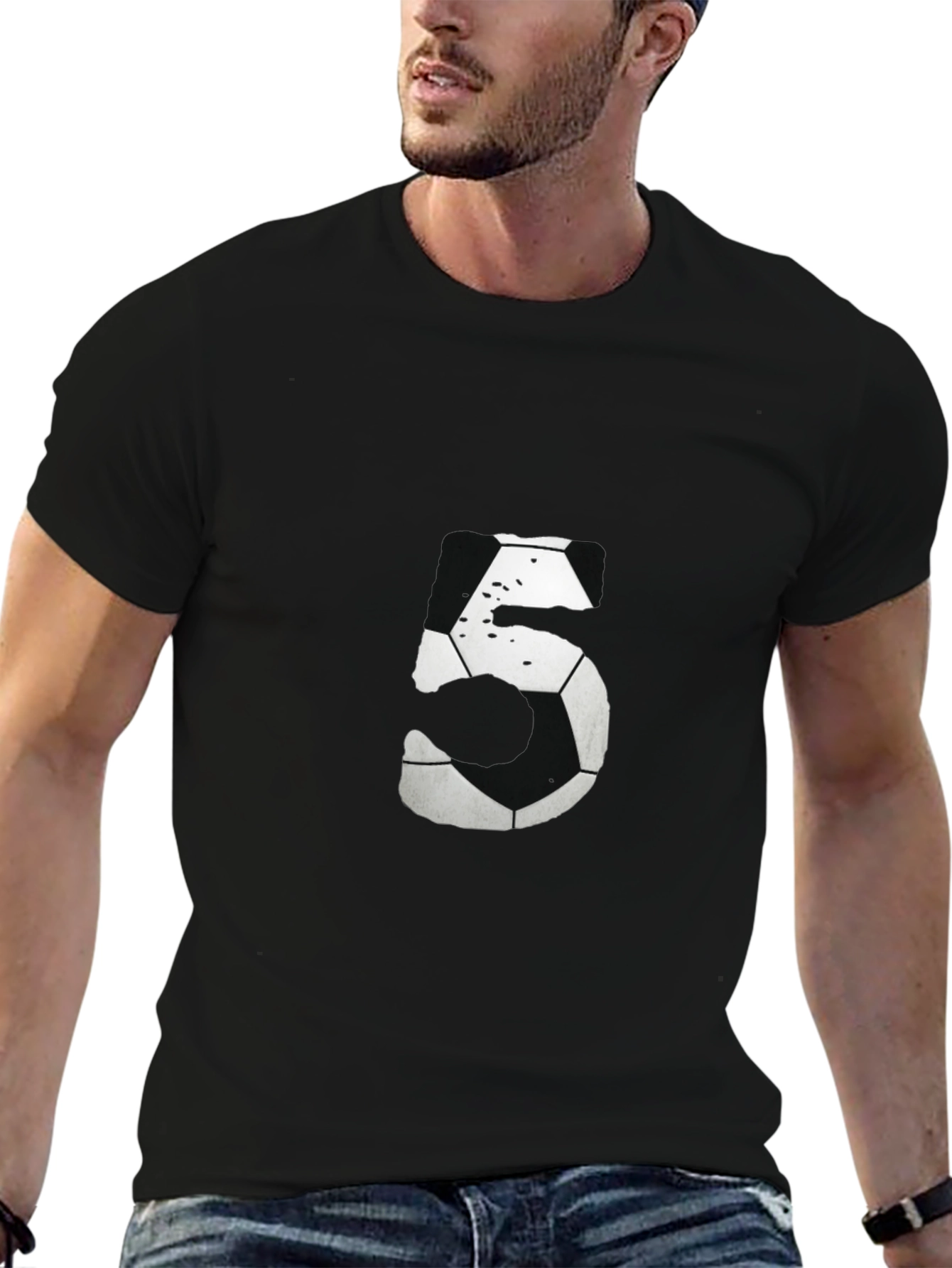 Soccer Ball Number 5 Graphic Tee