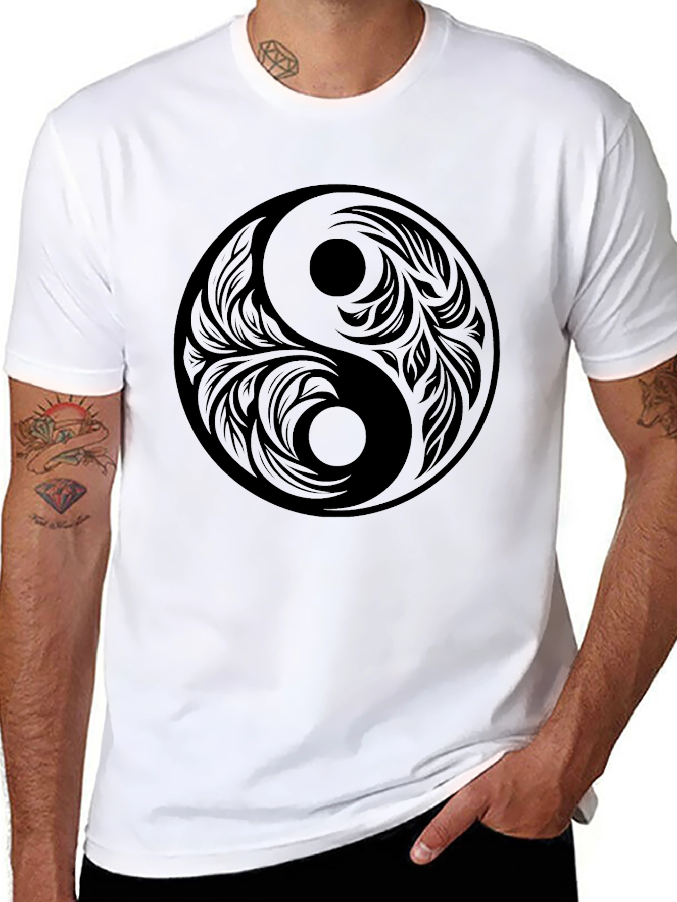 Yin Yang Graphic Print T-Shirt