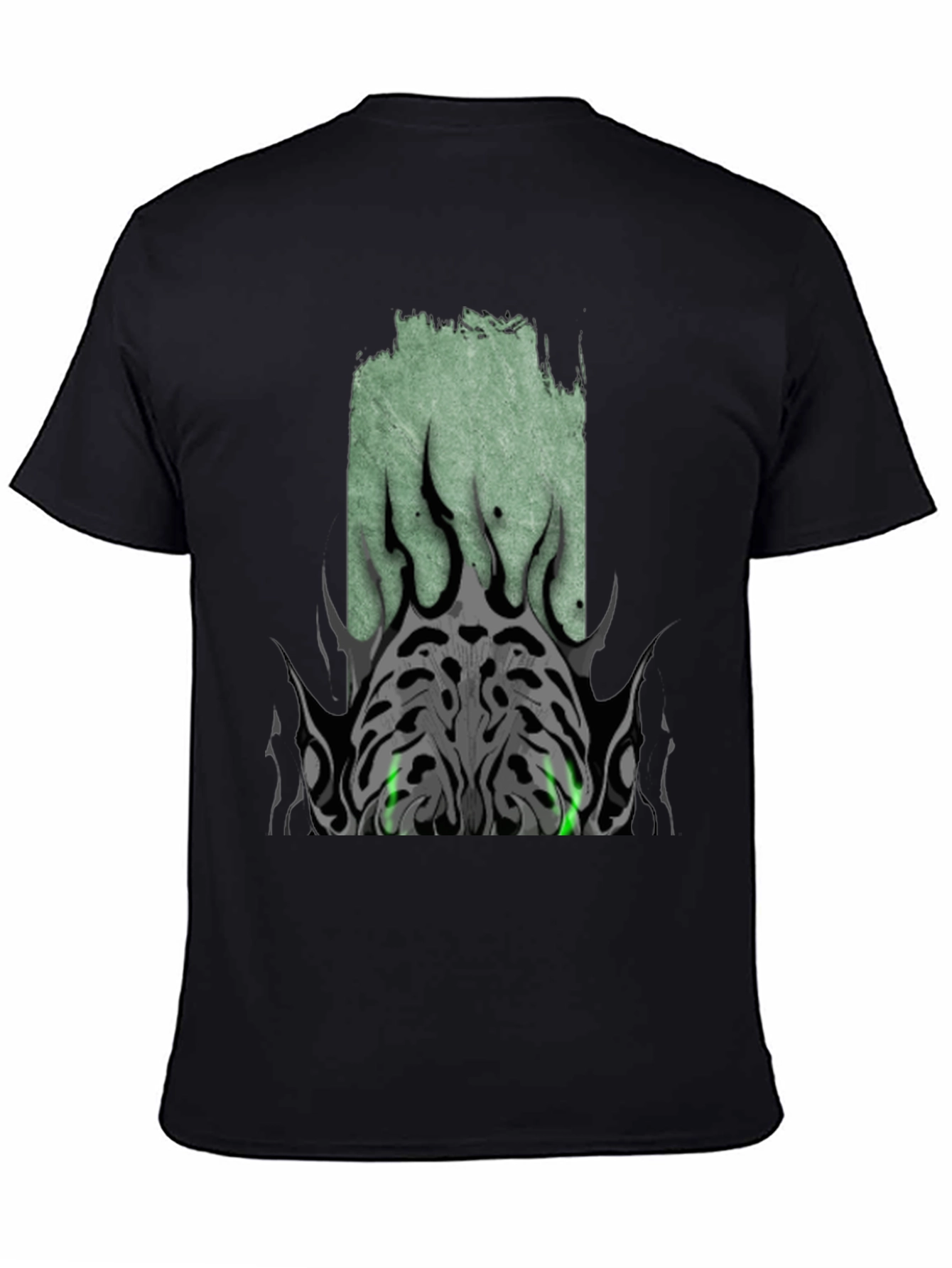 Mens Black Graphic Tee - Tribal Eye Design
