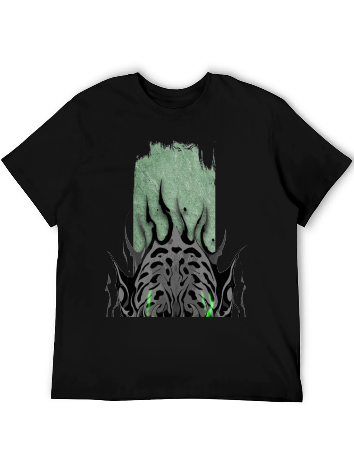 Mens Black Graphic Tee - Tribal Eye Design