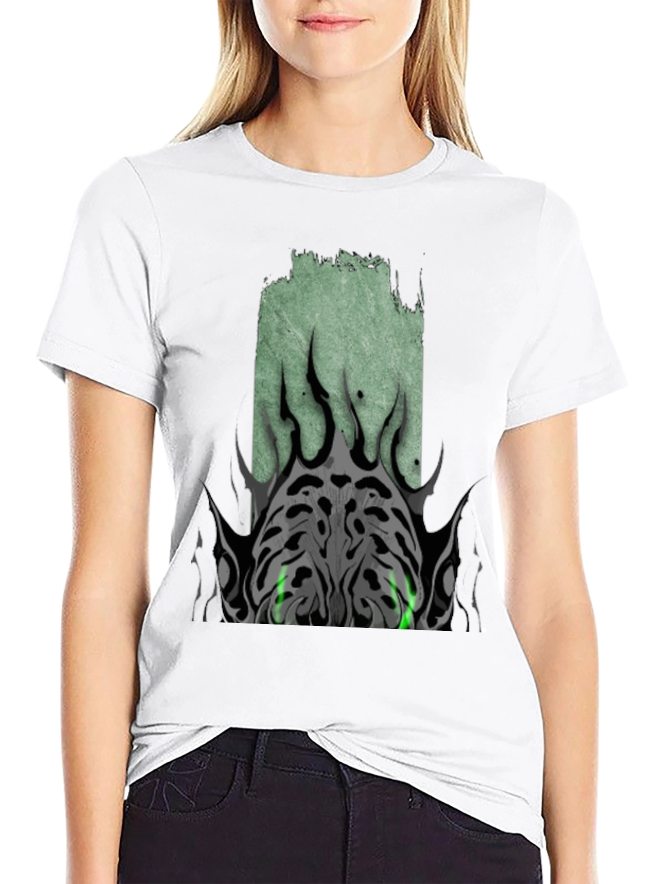 Mens Black Graphic Tee - Tribal Eye Design
