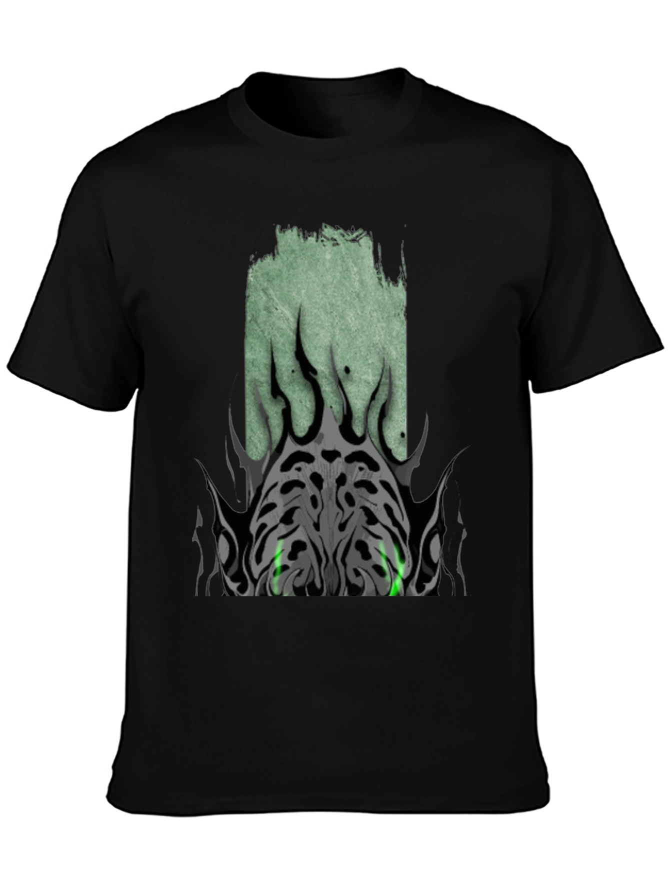 Mens Black Graphic Tee - Tribal Eye Design