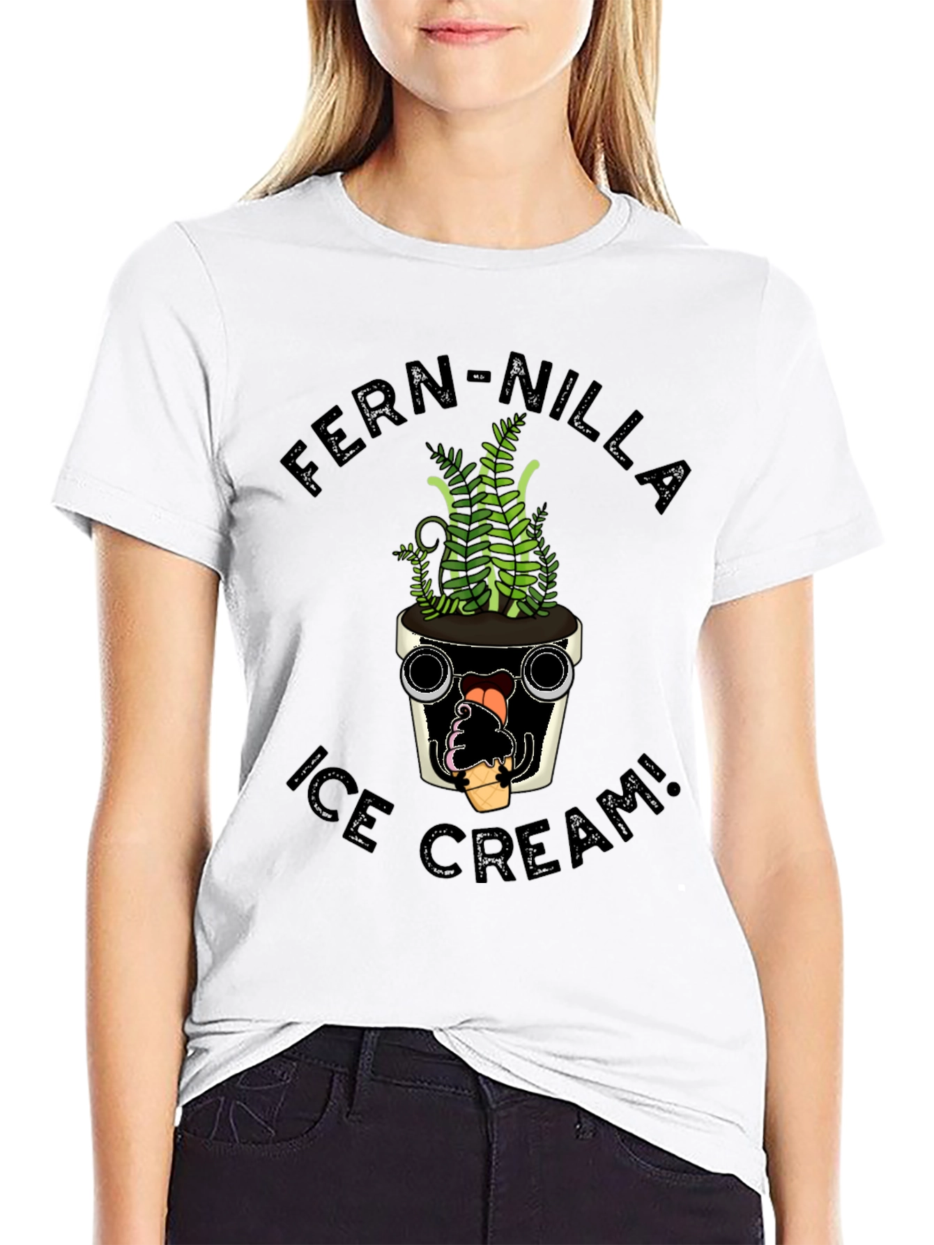 Fern-Nilla Ice Cream Black T-Shirt