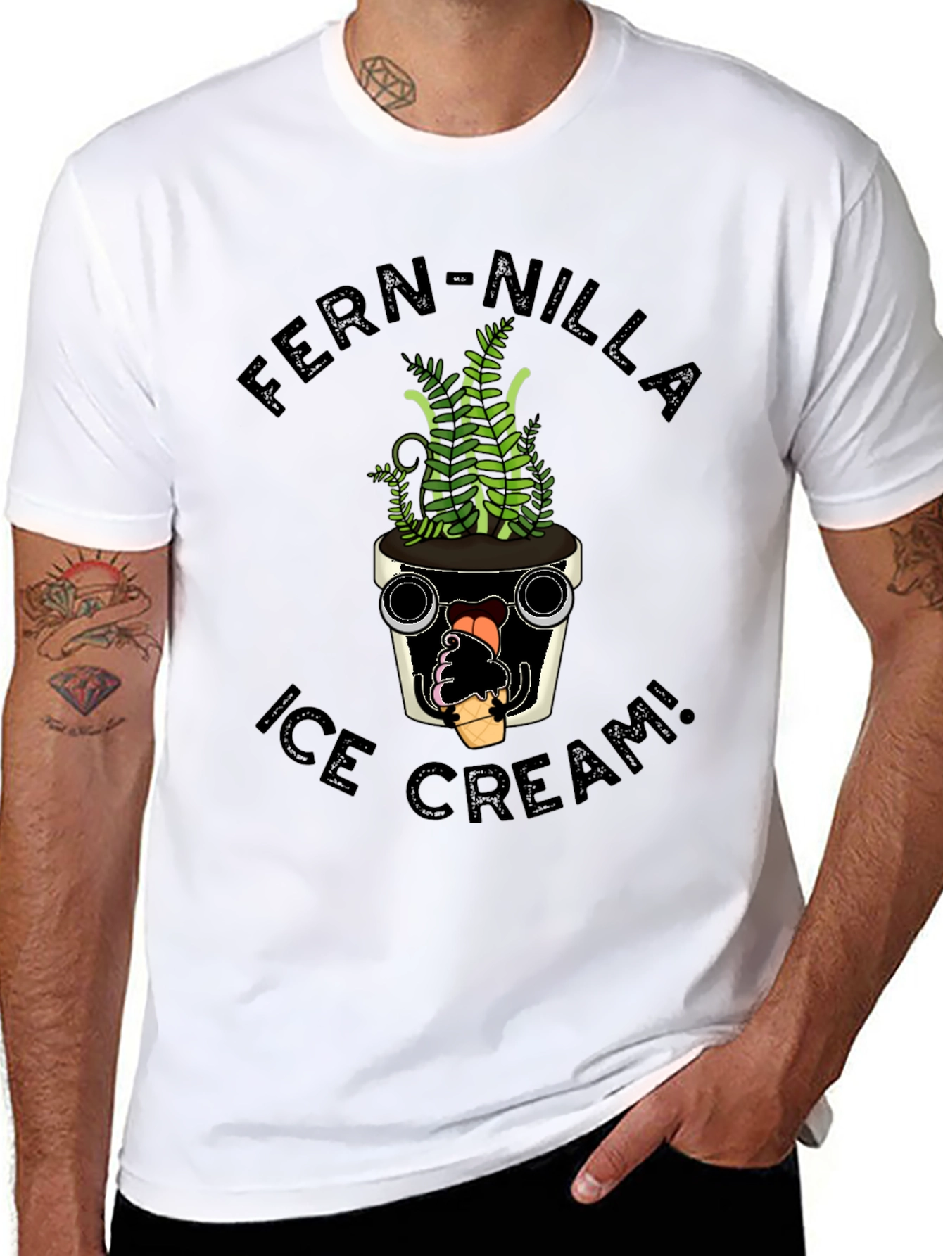 Fern-Nilla Ice Cream Black T-Shirt