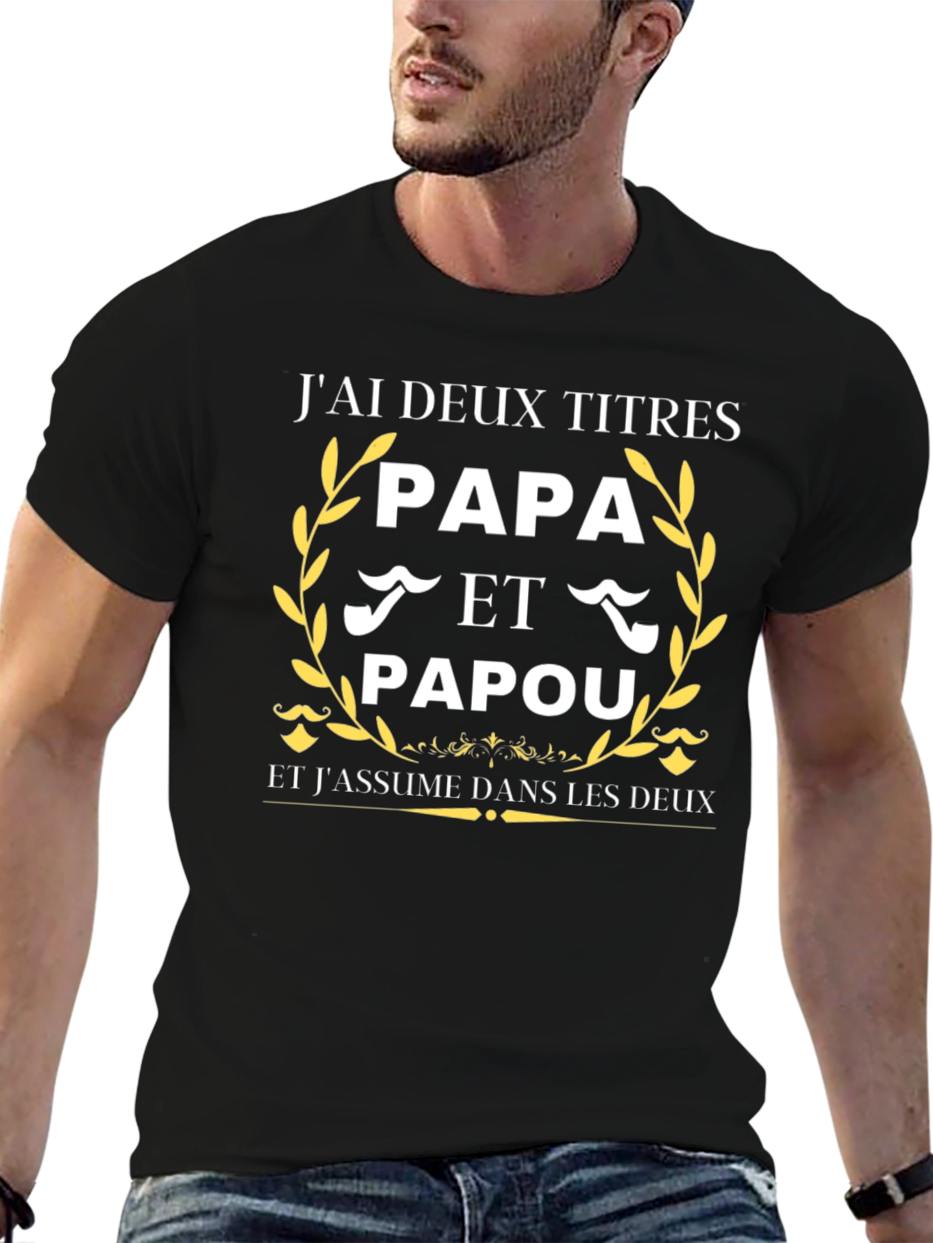 Papa & Papou T-Shirt - I Have Two Titles