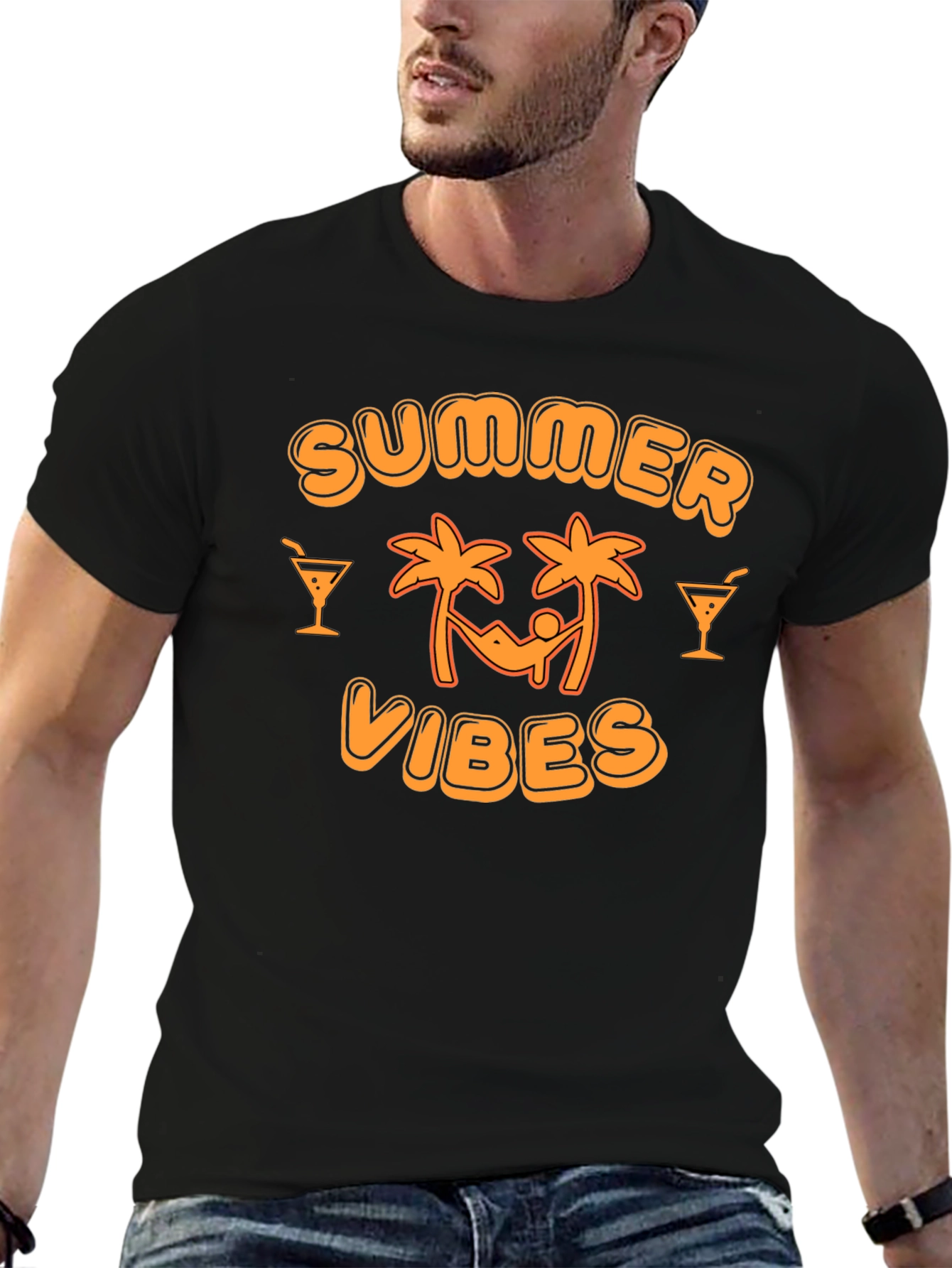 Summer Vibes Black T-Shirt