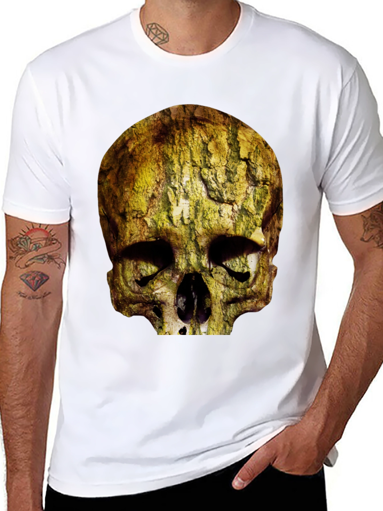 Skull Bark Graphic Tee - Unique Print Shirt