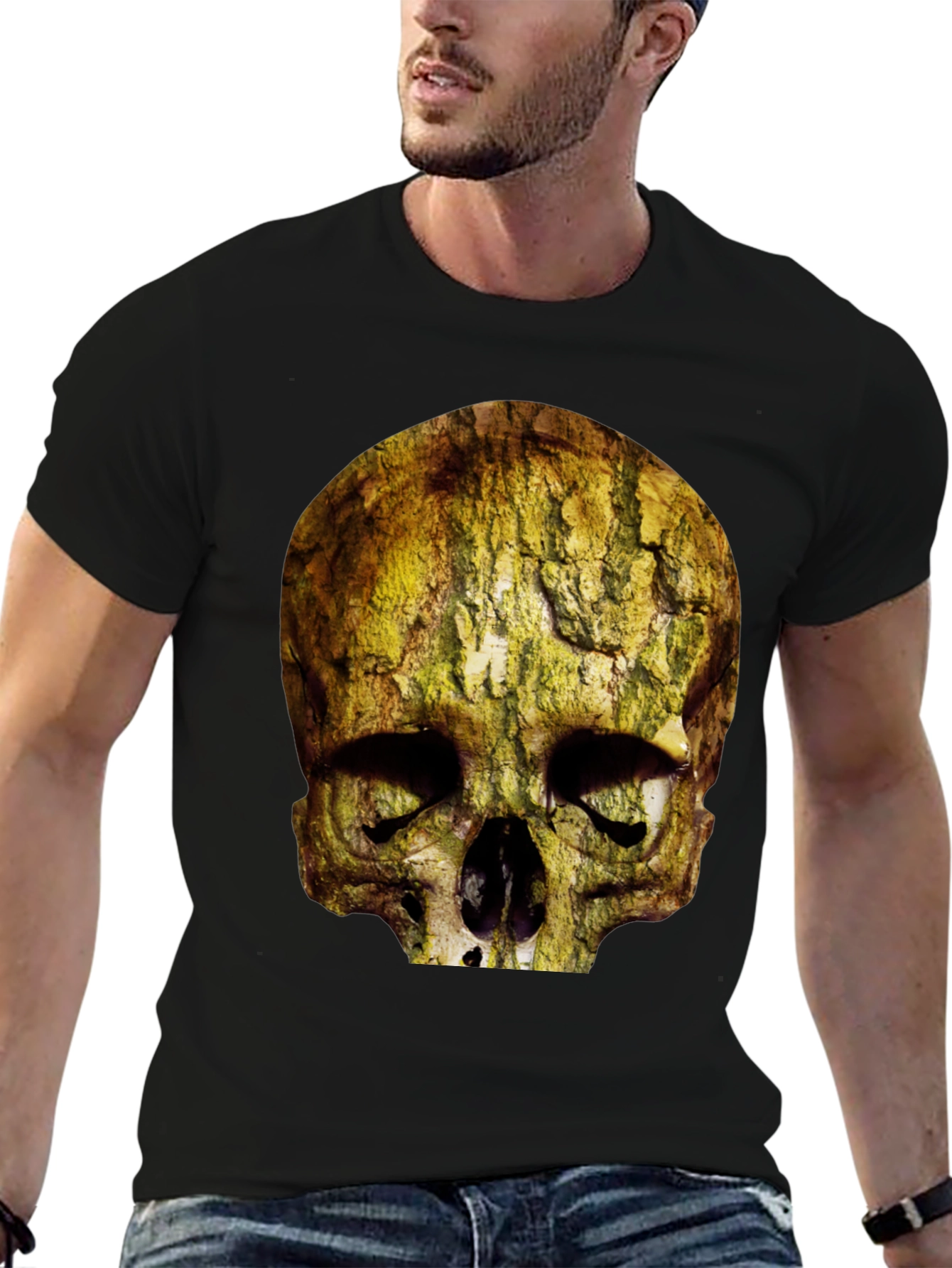 Skull Bark Graphic Tee - Unique Print Shirt