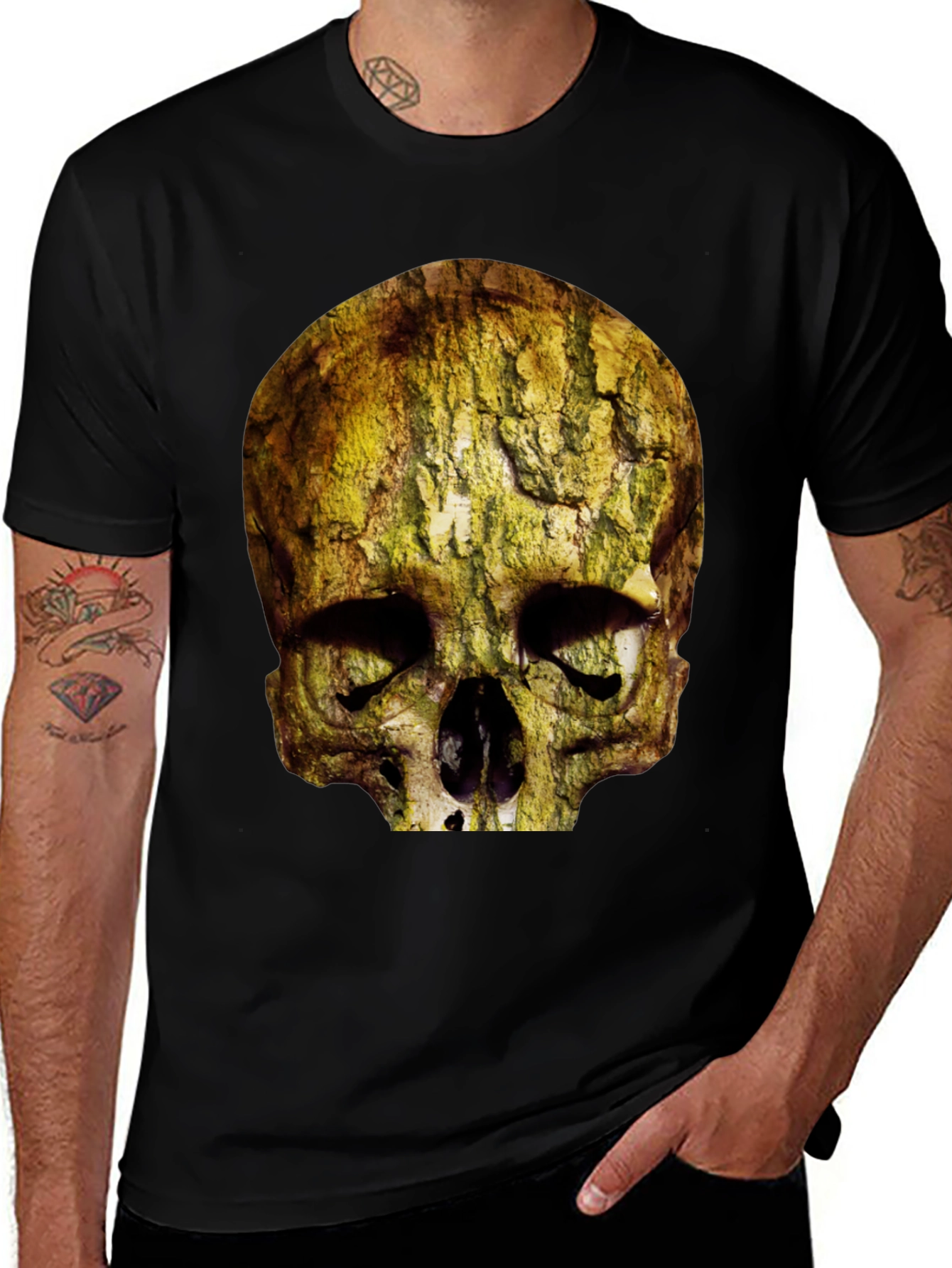 Skull Bark Graphic Tee - Unique Print Shirt
