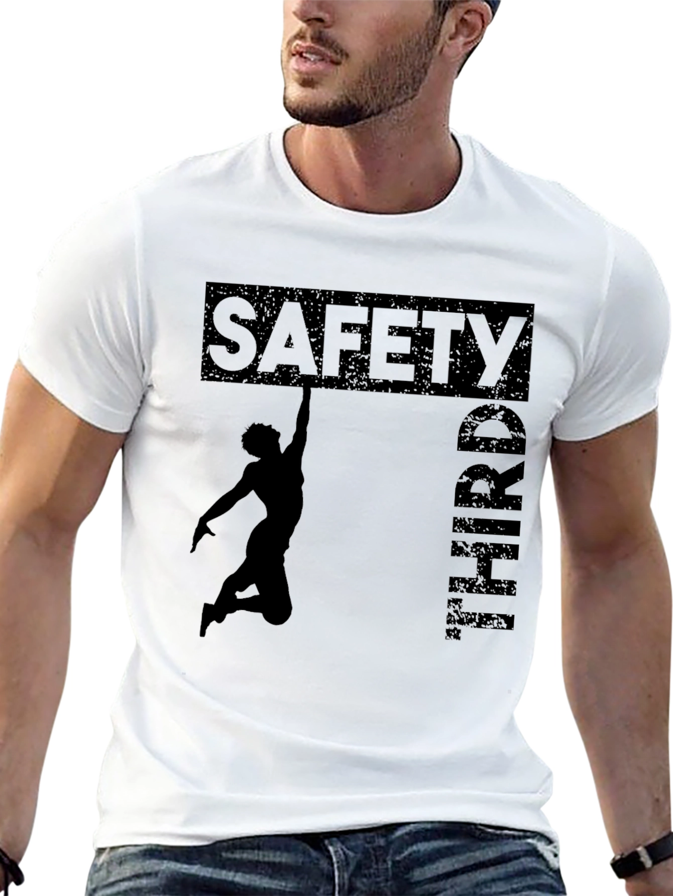 Safety Third Graphic T-Shirt - Black Crew Neck Tee