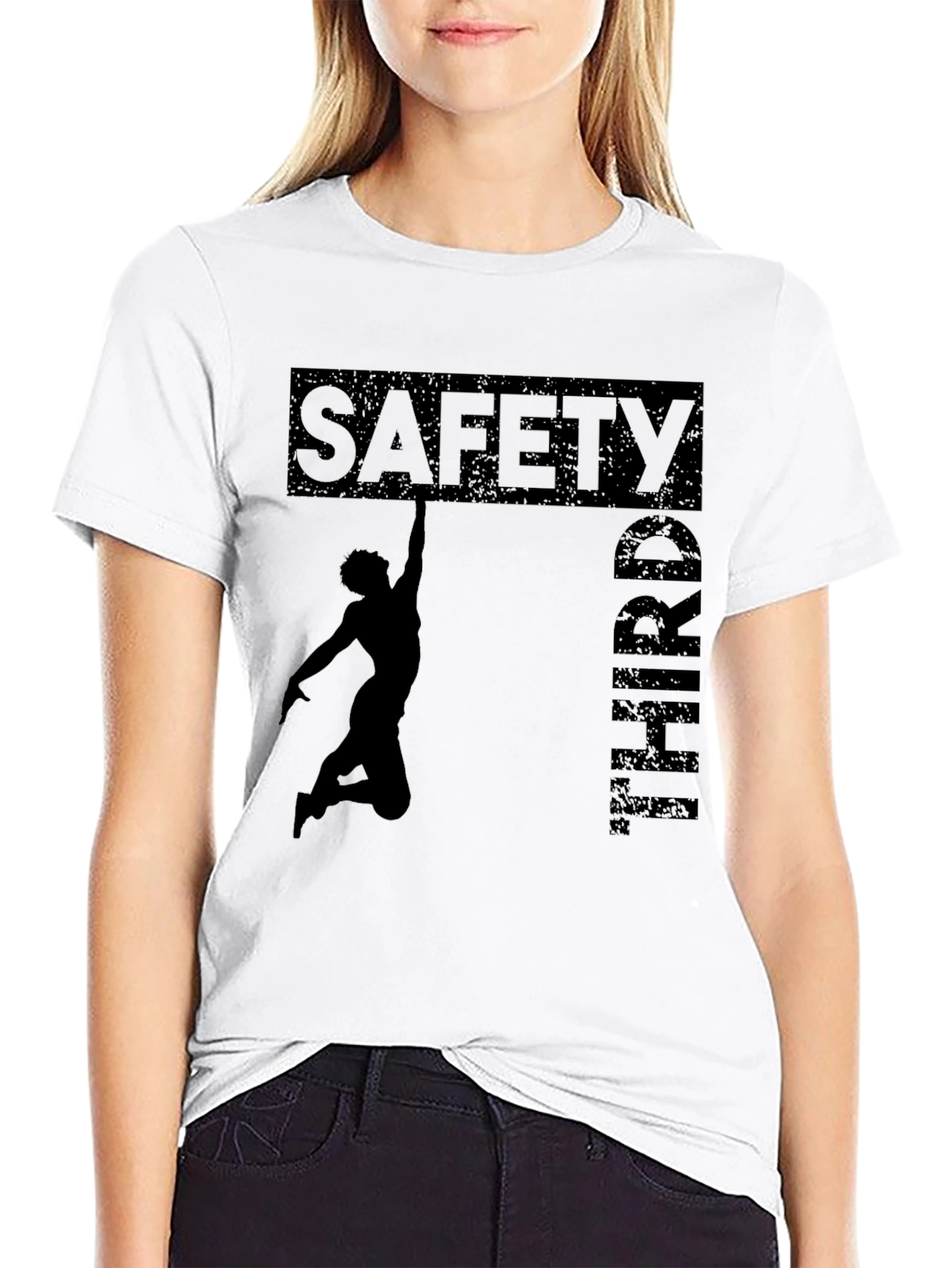 Safety Third Graphic T-Shirt - Black Crew Neck Tee