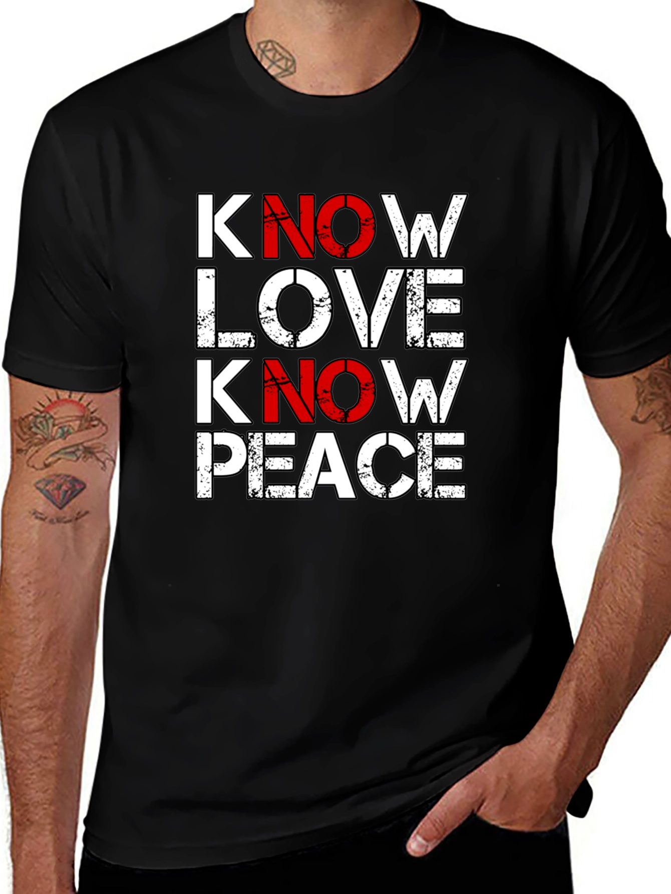 Know Love Know Peace Graphic Tee - Black