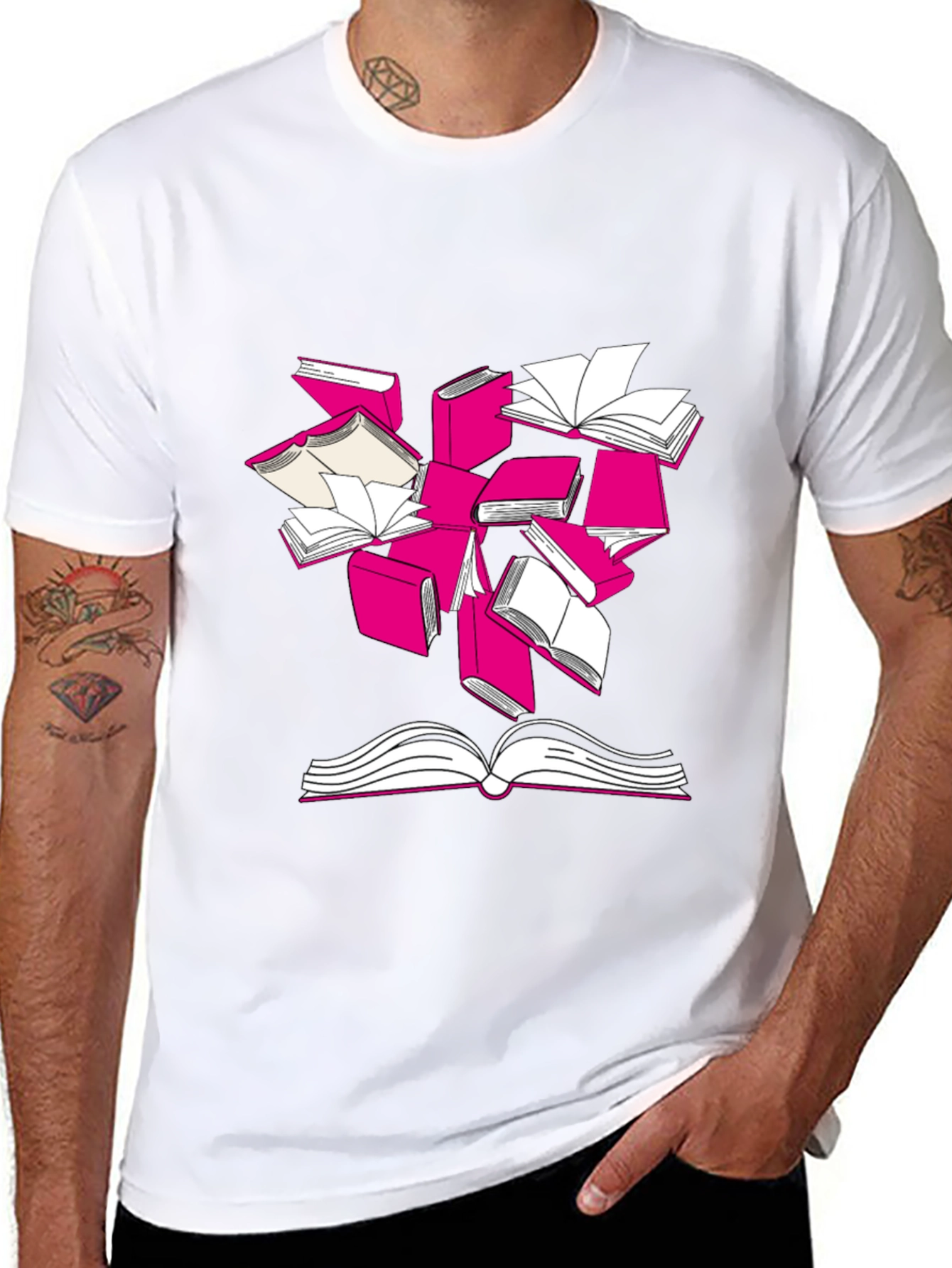 Literary T-Shirt - Flying Books Design